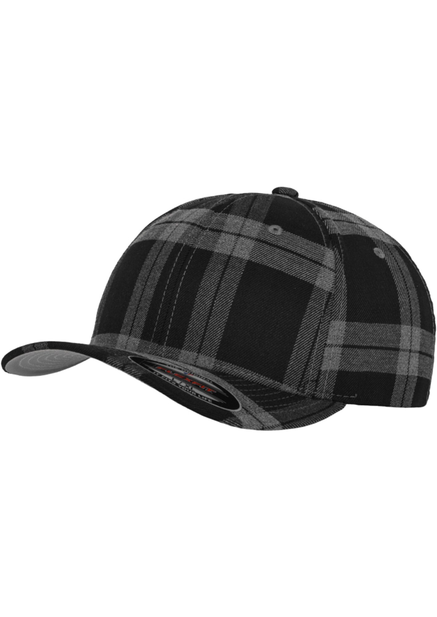 Flexfit Șapcă Tartan Plaid  gri închis / negru