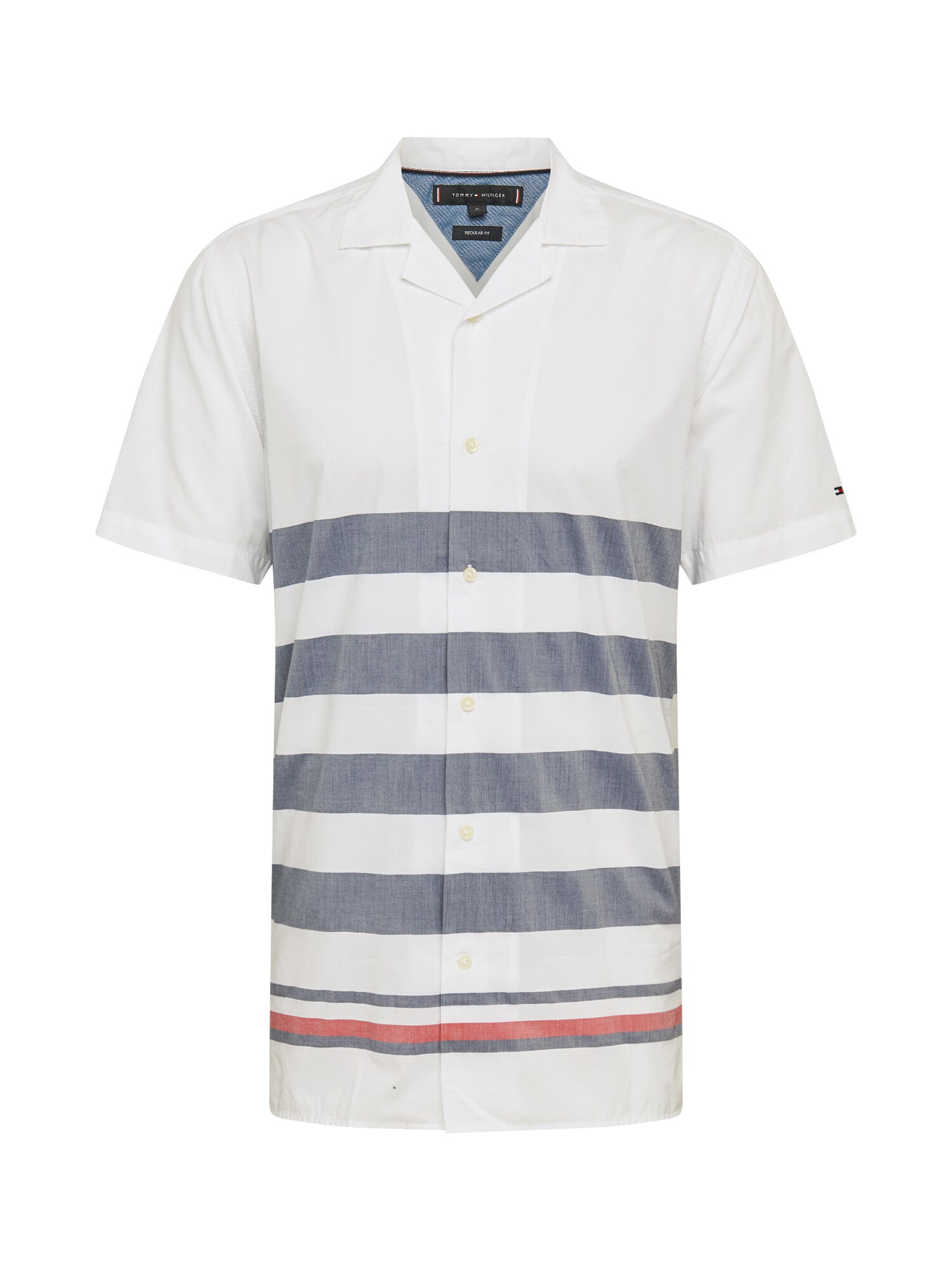 TOMMY HILFIGER Dalykiniai marškiniai 'BRETON'  tamsiai mėlyna / balta