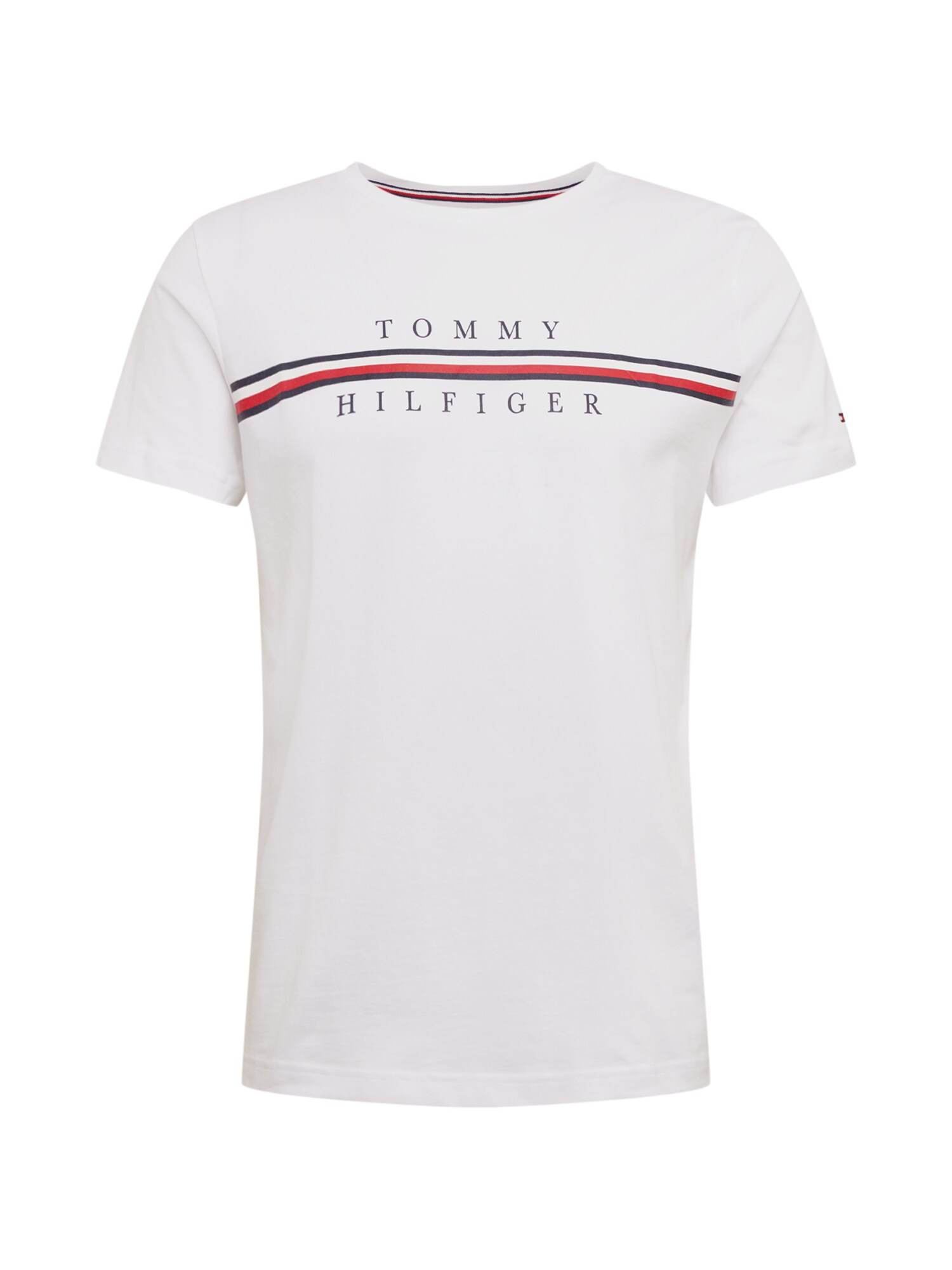TOMMY HILFIGER T-Shirt ''''CORP SPLIT'''' rot / schwarz / weiß