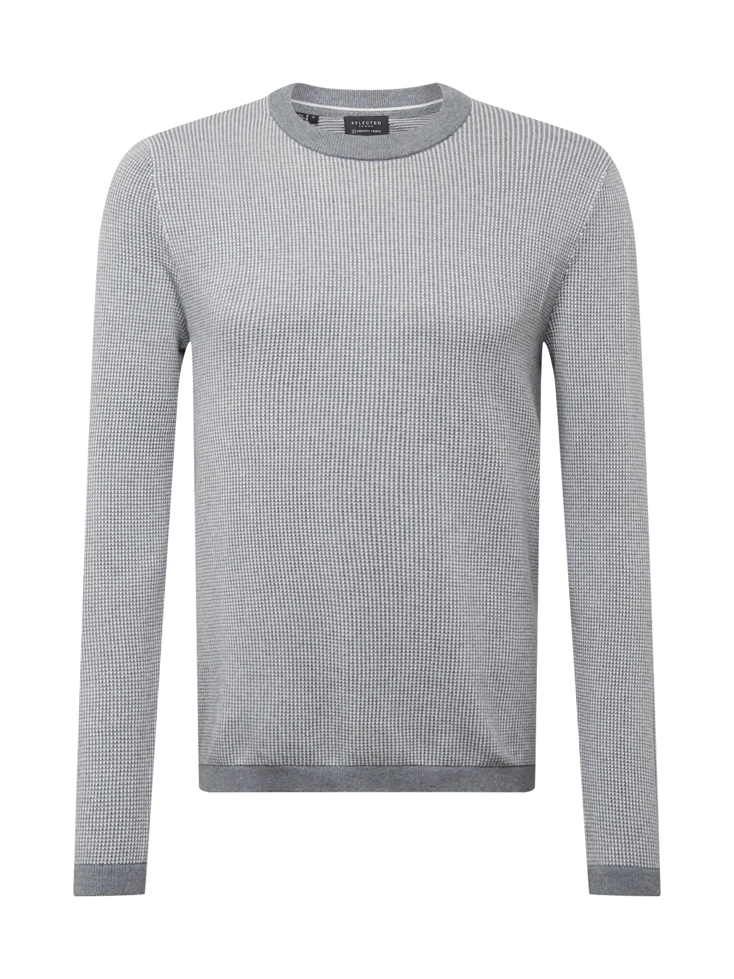 SELECTED HOMME Megztinis 'Beak'  pilka / balta