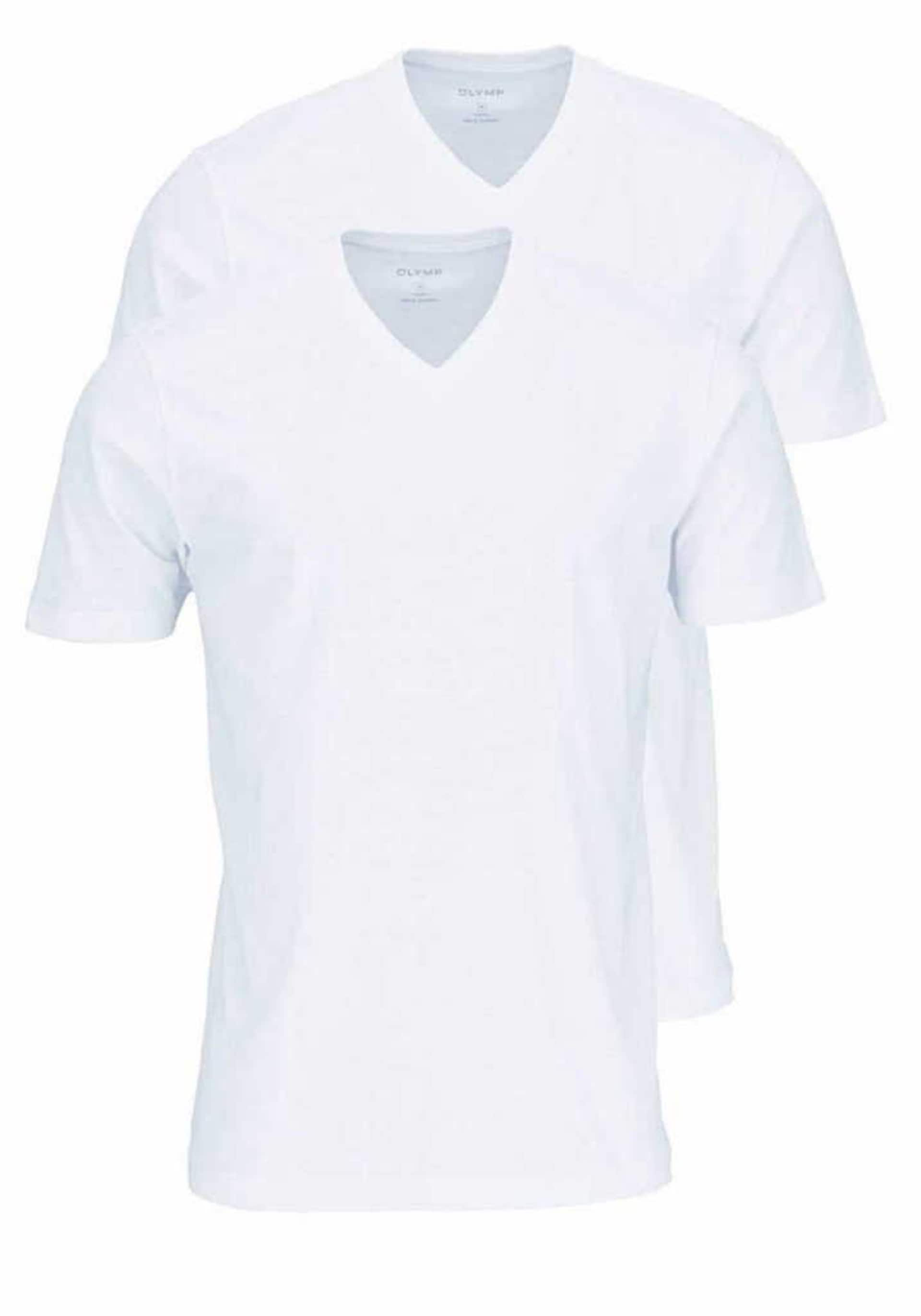 OLYMP T-shirt med V-ringning 2-pack Vit Storlek herr – bild 2