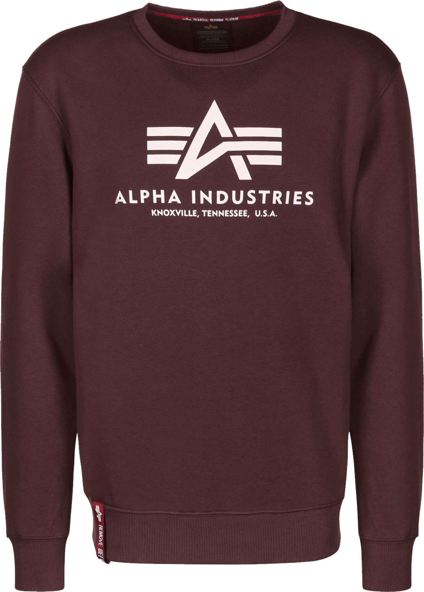 ALPHA INDUSTRIES Megztinis be užsegimo  tamsiai raudona / balta