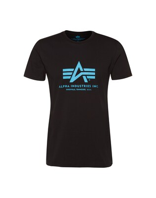 ALPHA INDUSTRIES Camiseta  azul claro / negro