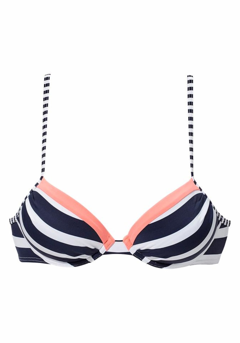 Bikiniöverdel marinblå / aprikos