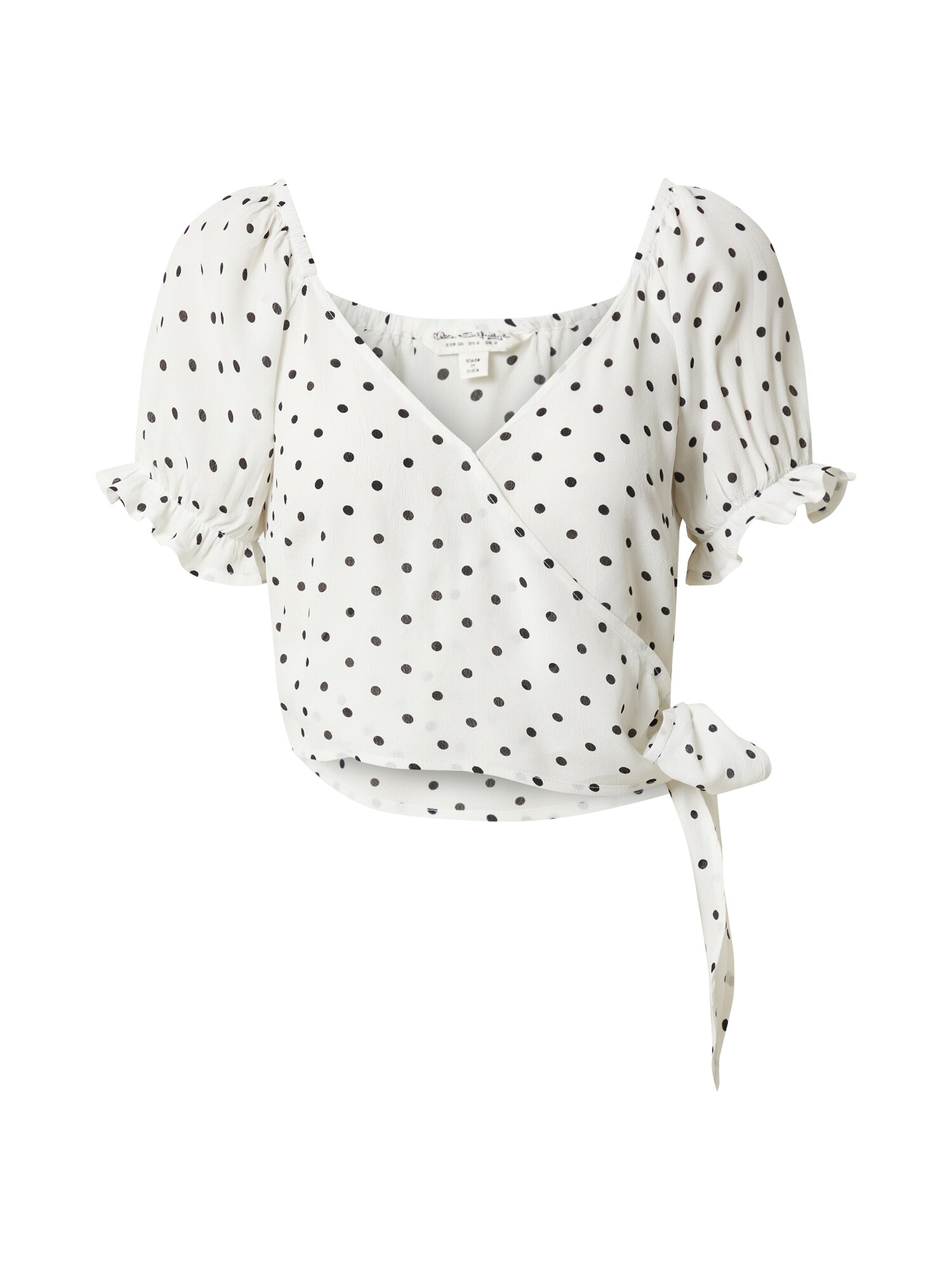 Miss Selfridge Marškinėliai 'SPOT WRAP CROP'  kremo