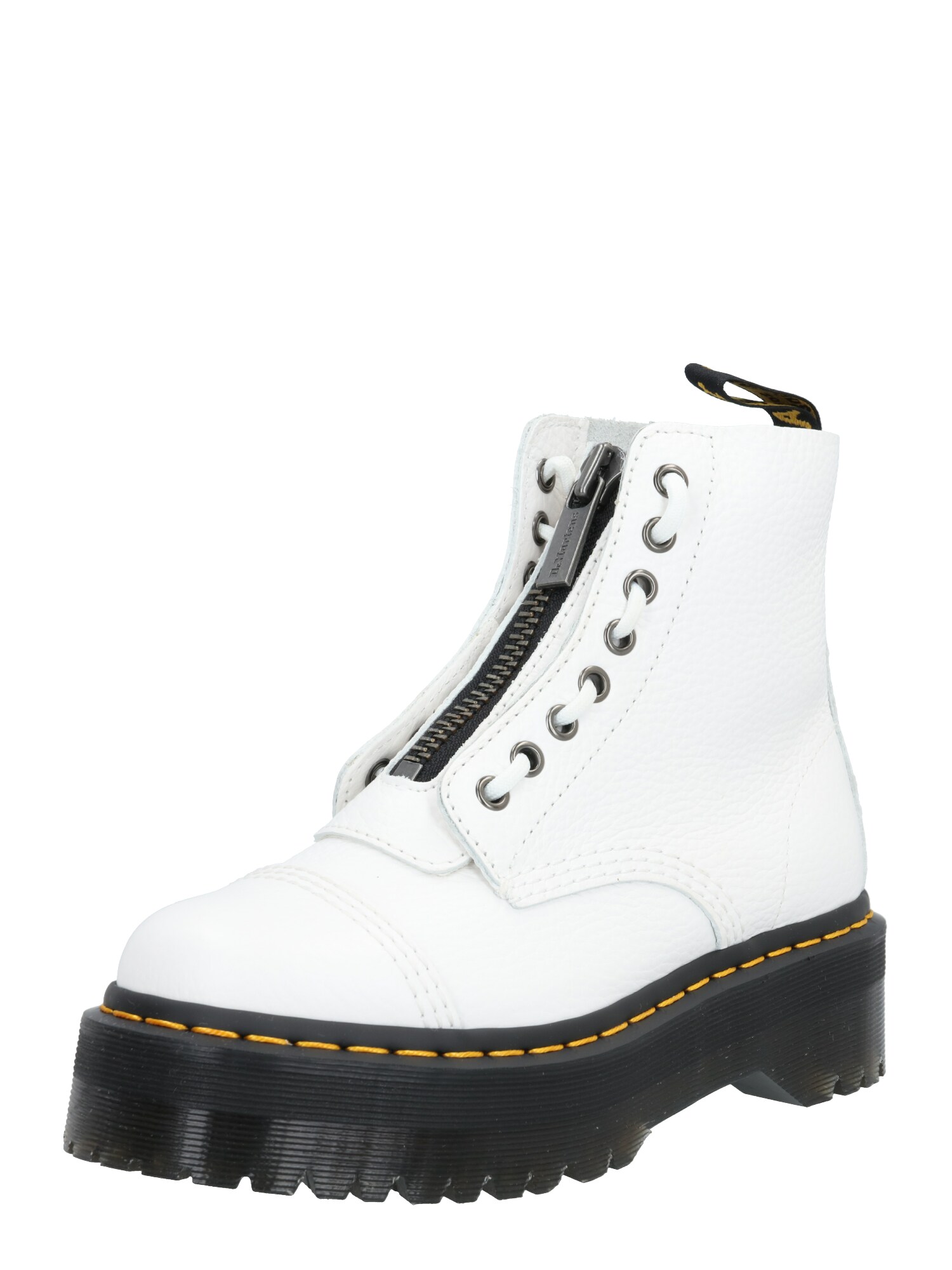 Dr. Martens Suvarstomieji kulkšnis dengiantys batai 'Sinclair'  balta / geltona