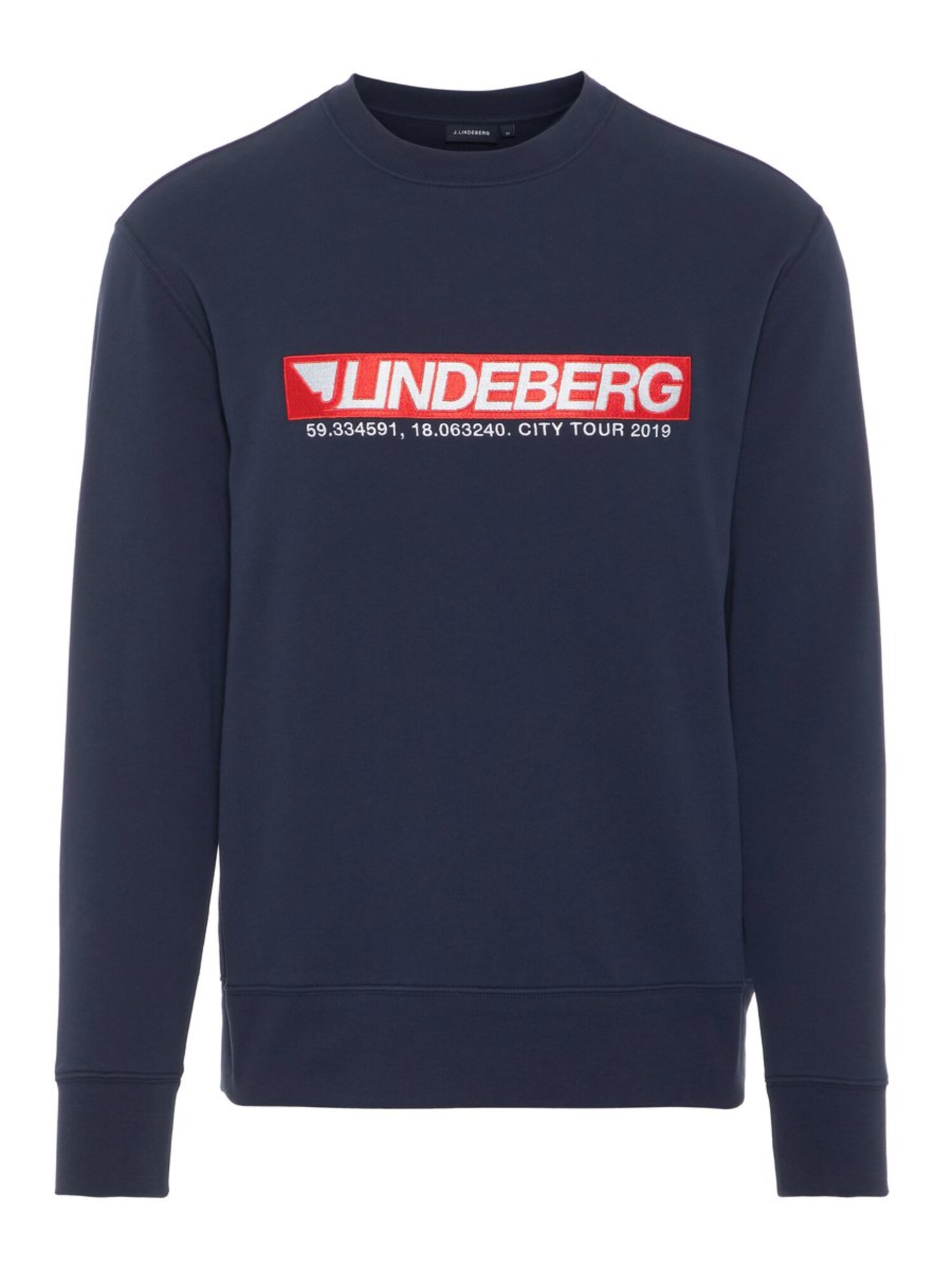 Jlindeberg Heren Sweatshirt Hurl Navy Rood Wit jlindeberg kopen in de aanbieding