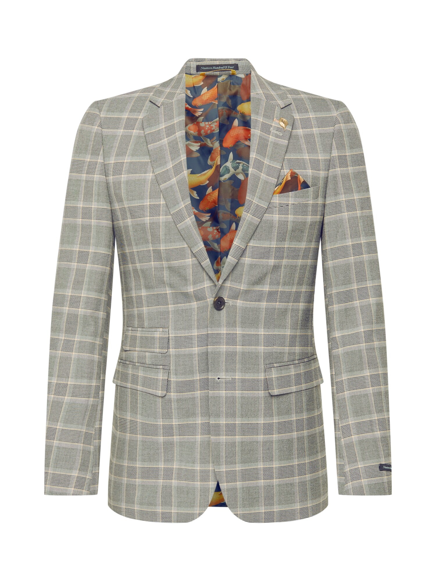 BURTON MENSWEAR LONDON Dalykinio stiliaus švarkas '1904 Prince Of Wales'  pilka / smėlio / balta / juoda