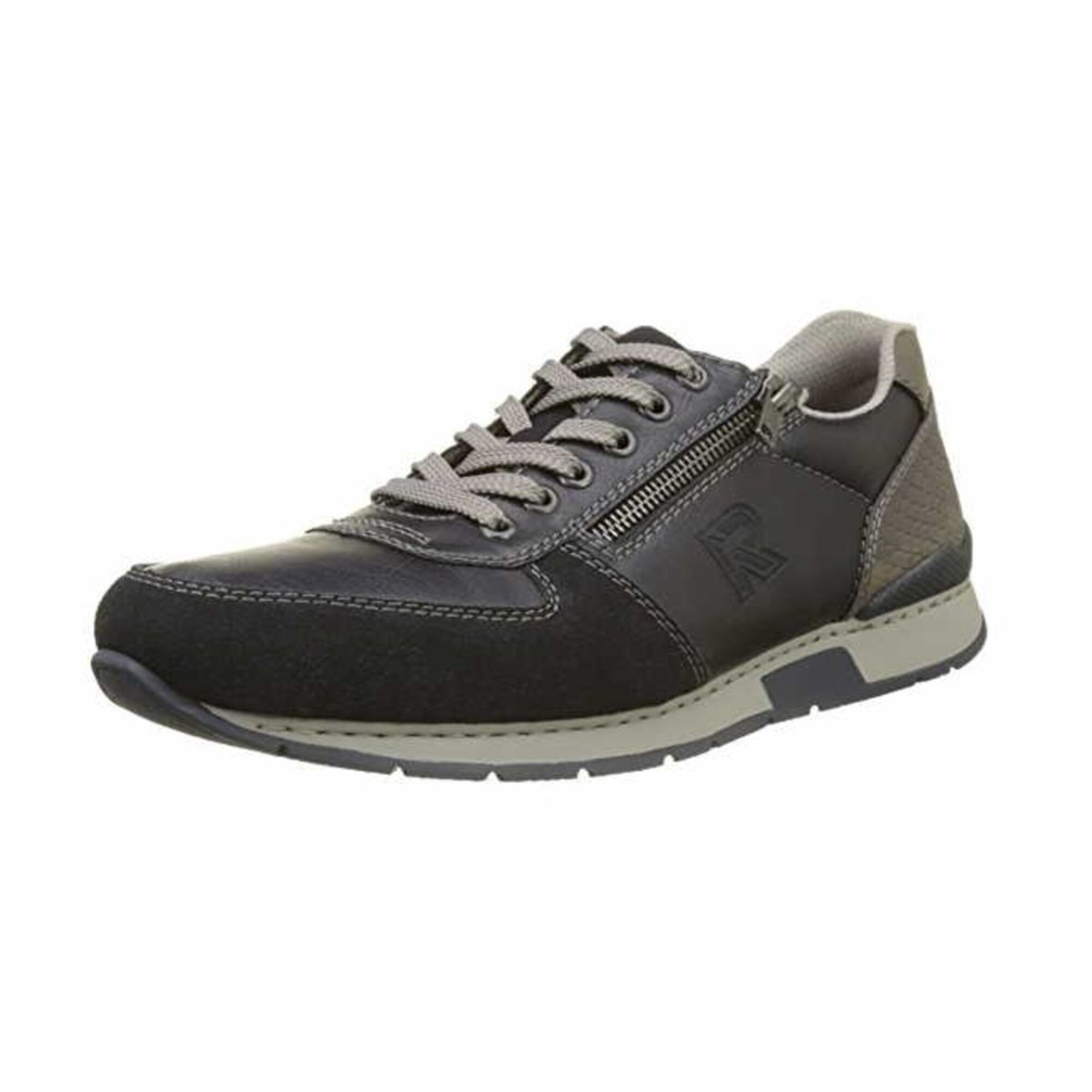 RIEKER Schnürschuhe nachtblau / taubenblau / taupe