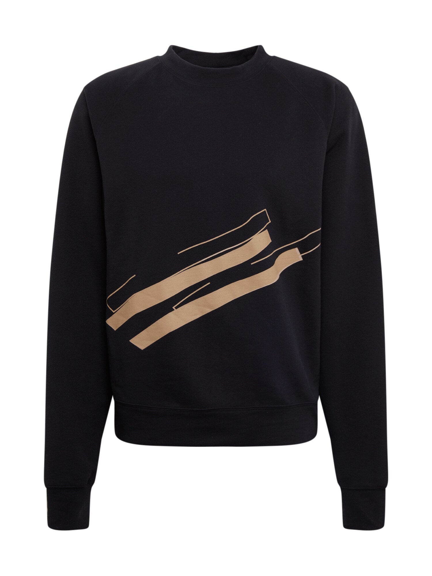 NU-IN Megztinis be užsegimo 'Line Print Crew Neck Sweatshirt'  juoda