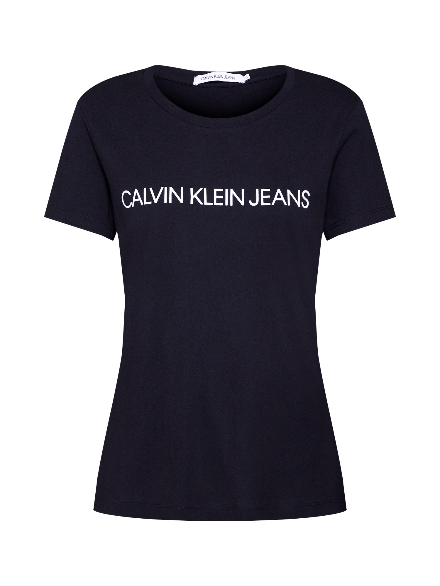 Calvin Klein Jeans Marškinėliai 'INSTITUTIONAL LOGO'  balta / juoda