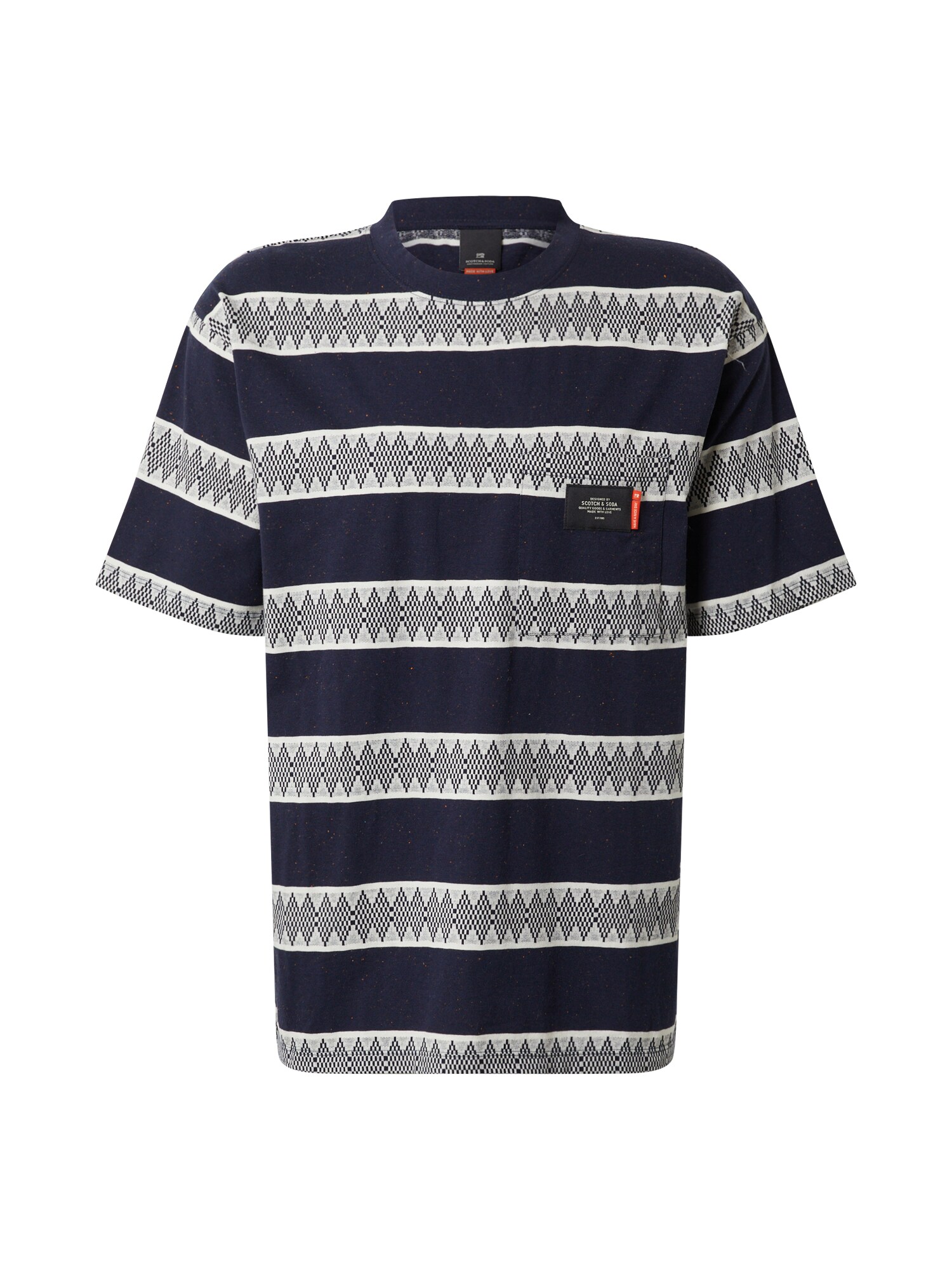 SCOTCH & SODA Marškinėliai  balta / tamsiai mėlyna