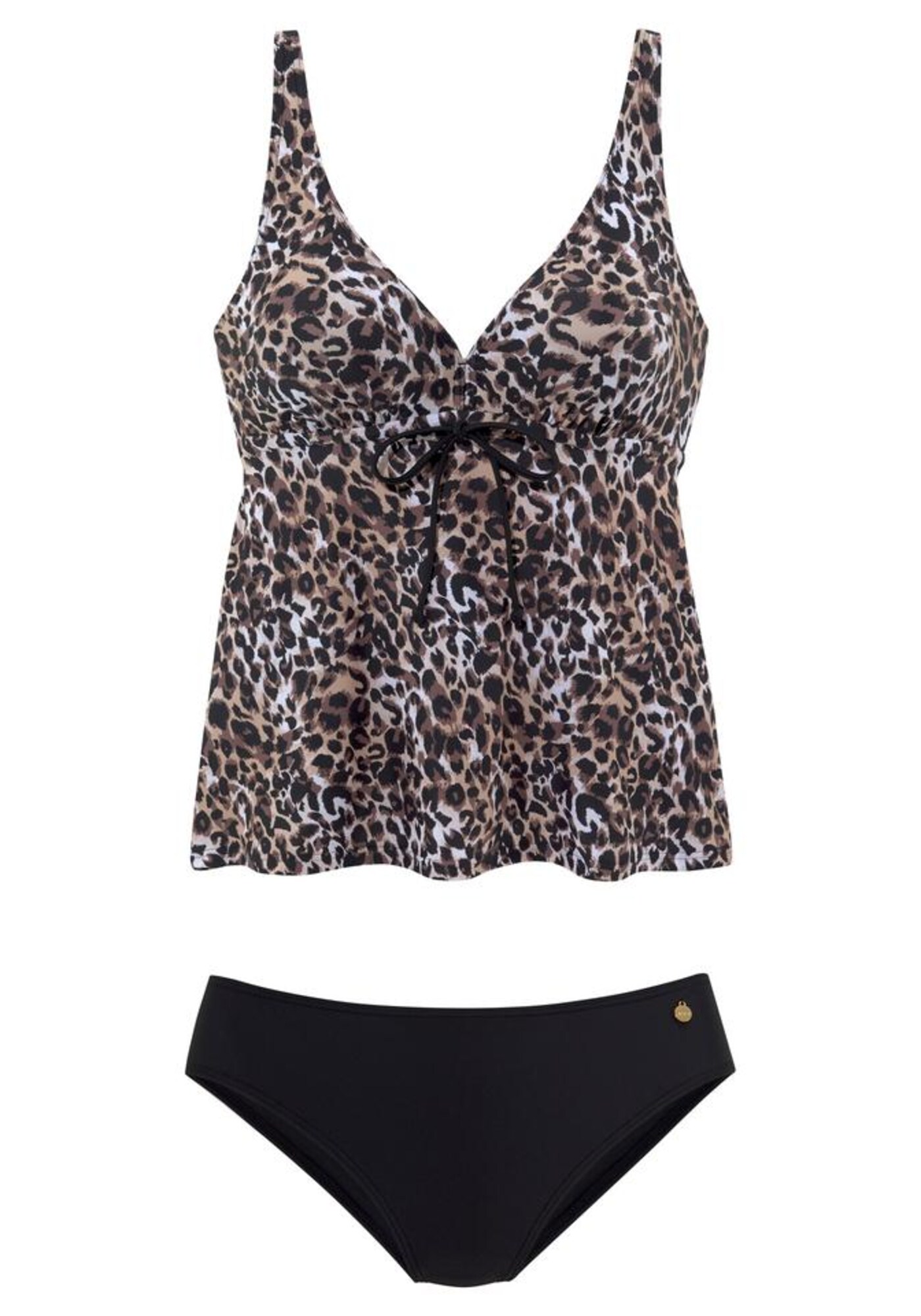 LASCANA Costum de baie Tankini  maro / negru / alb