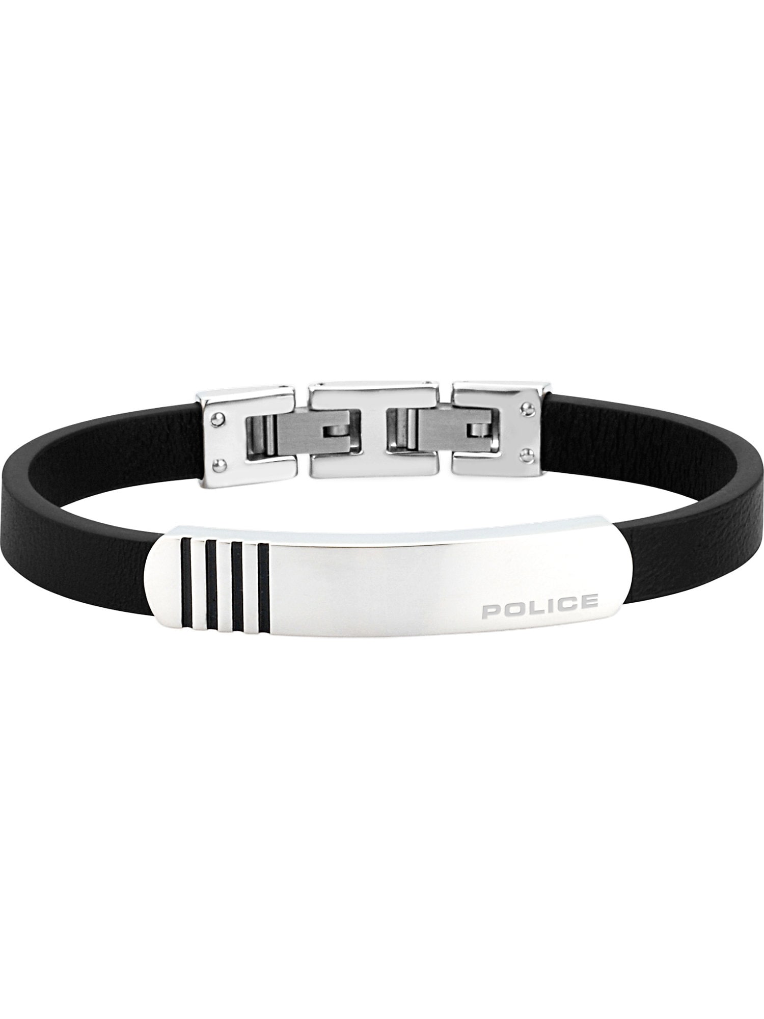 POLICE Armband ''''Portsea PJ26315BLSB.01'''' schwarz / silber