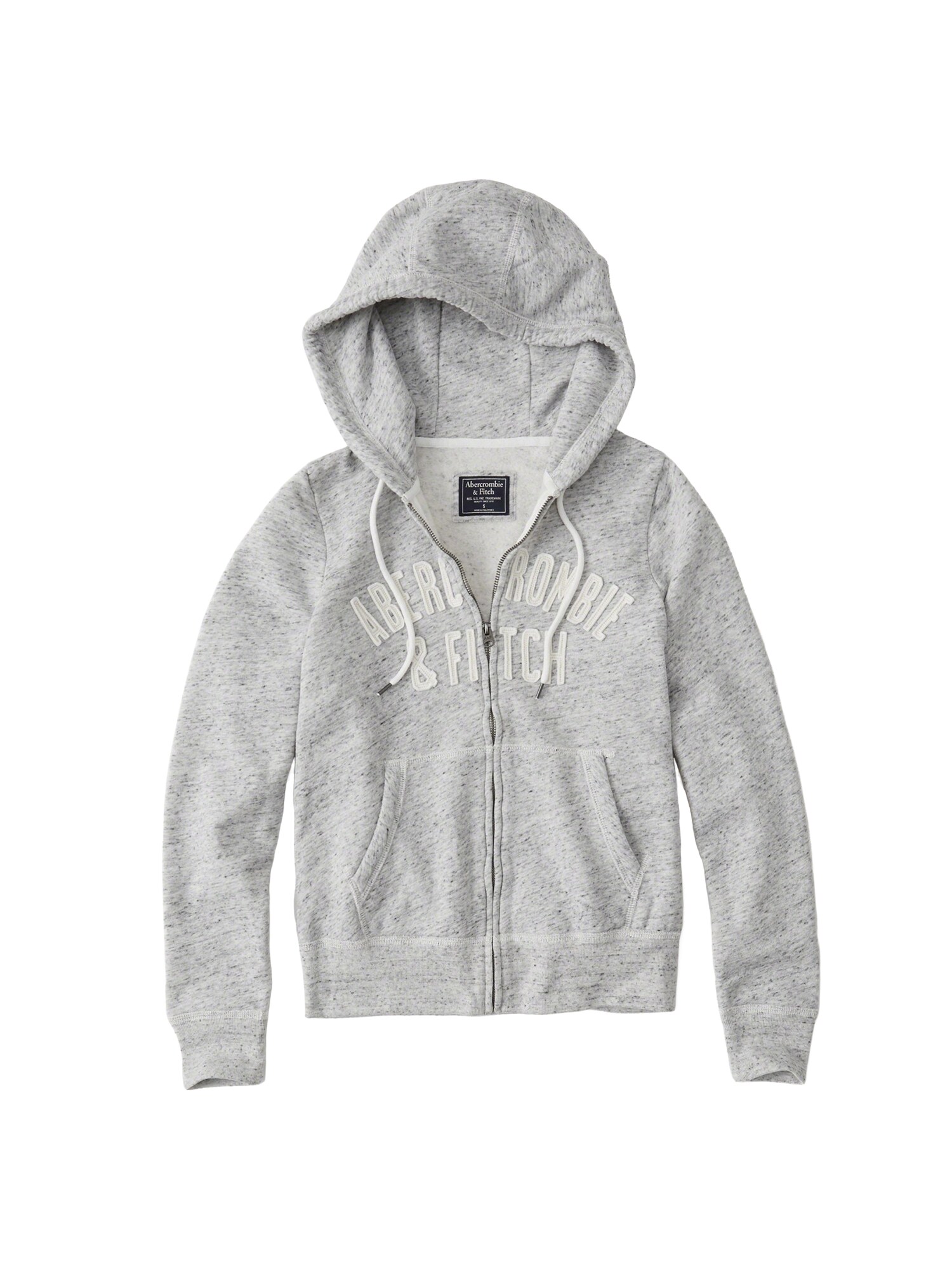 Abercrombie Fitch Dames Sweatvest Long Life Logo Fz Grijs abercrombie fitch kopen in de aanbieding