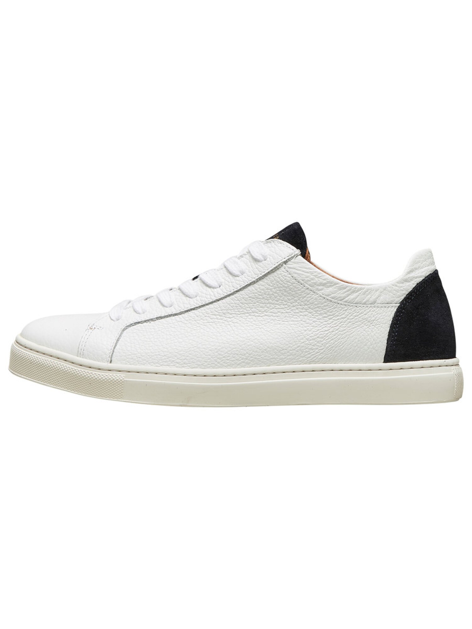 SELECTED HOMME Sportbačiai be auliuko 'SLHDAVID CONTRAST TRAINER '  balta / tamsiai mėlyna