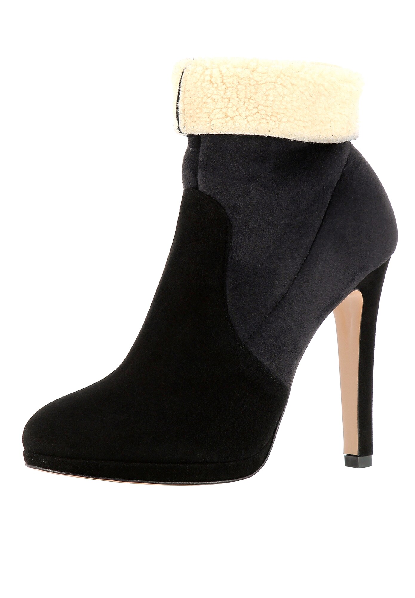 Evita Dames Enkellaarsjes Beige Zwart evita kopen in de aanbieding