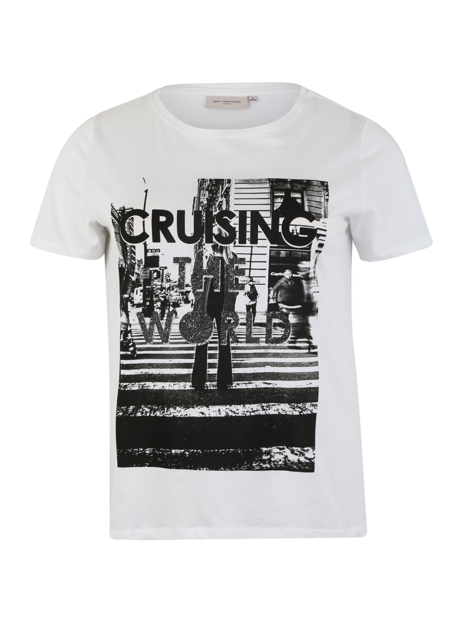 Only Carmakoma Dames Shirt Crusing Zwart Wit only carmakoma kopen in de aanbieding