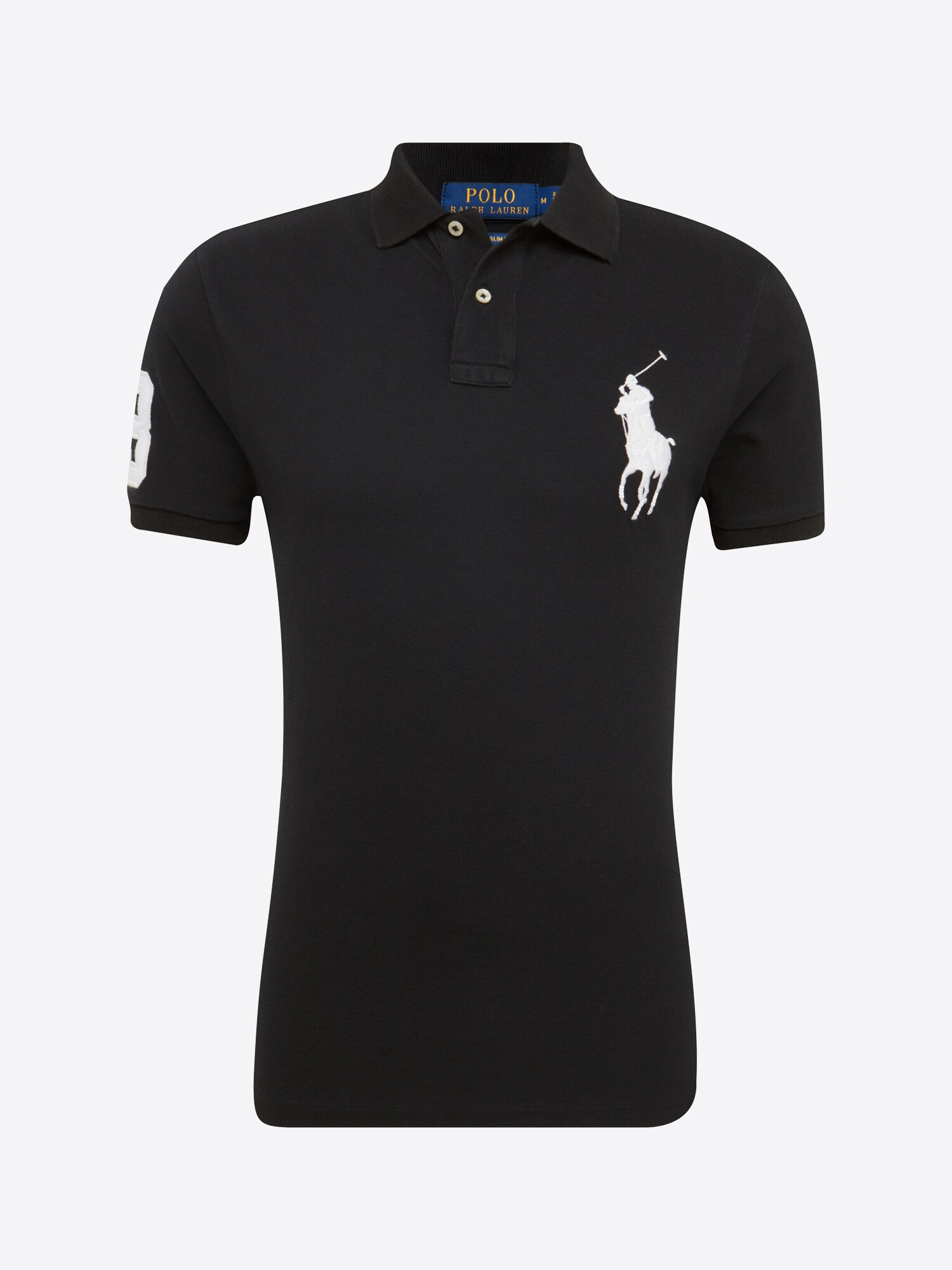 Polo Ralph Lauren Póló 'SSKCBPPCMSL-SHORT SLEEVE-KNIT'  fekete / fehér akciós termékkép 1
