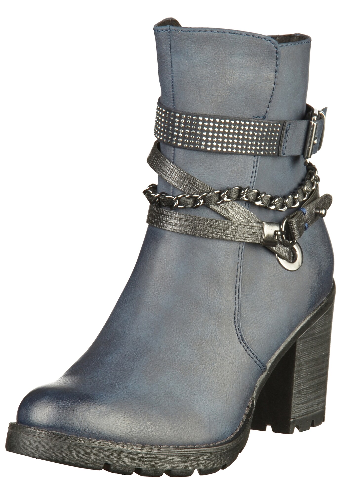 Marco Tozzi Dames Enkellaarsjes Duifblauw marco tozzi kopen in de aanbieding