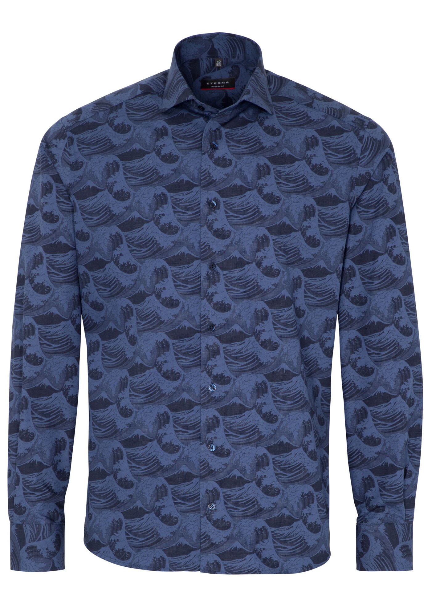 Eterna Heren Overhemd Marine Nachtblauw eterna kopen in de aanbieding