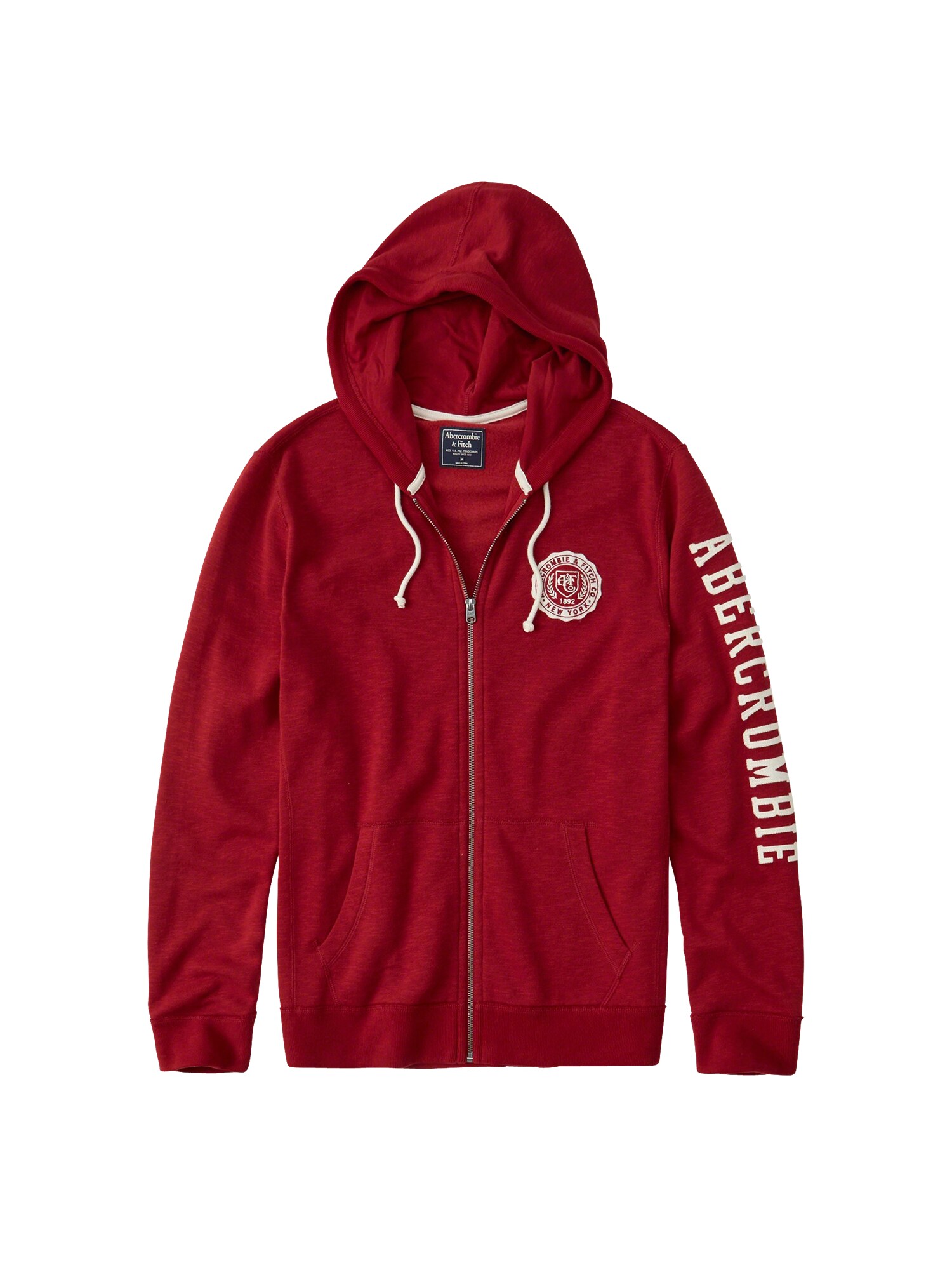 Abercrombie Fitch Heren Sweatvest Core Logo Fullzip Bourgogne abercrombie fitch kopen in de aanbieding