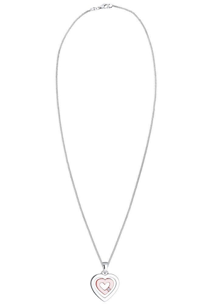 Elli DIAMONDS Kette 'Herz' Damen Größe 45 altrosa / silber