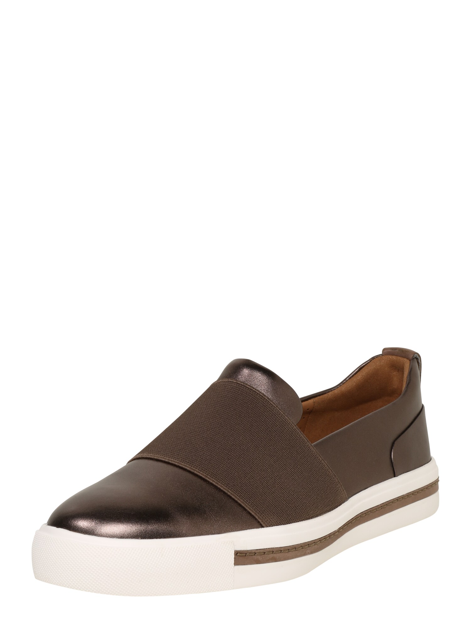 Clarks Dames Instappers Un Maui Step Donkerbruin Wit clarks kopen in de aanbieding