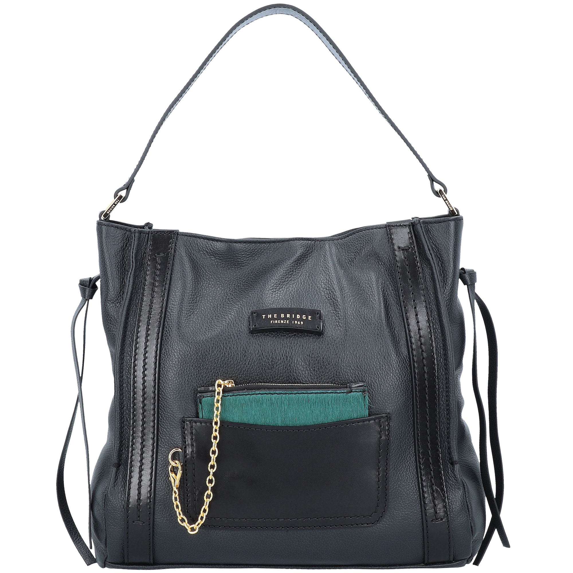 The Bridge Dames Schoudertas Saturnia Pastelblauw Zwart the bridge kopen in de aanbieding