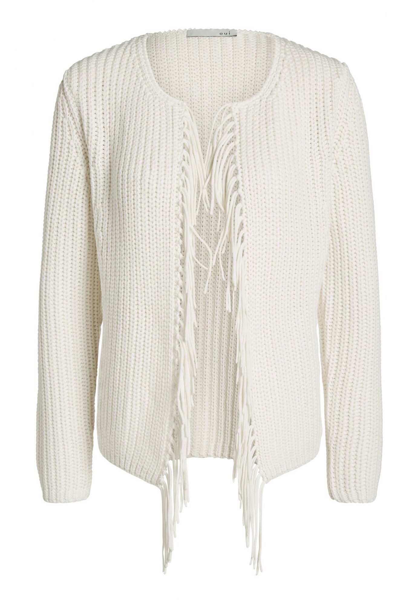 Oui Dames Gebreid Vest Wit oui kopen in de aanbieding