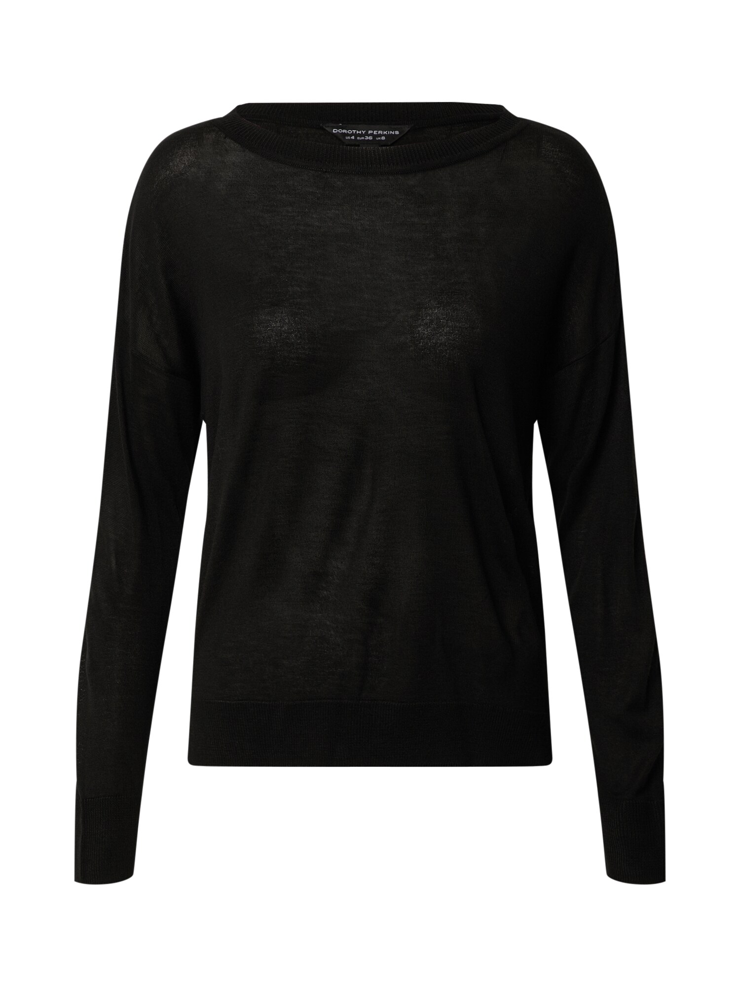 Dorothy Perkins Megztinis 'FINE KNIT CREW NECK JUMPER'  juoda
