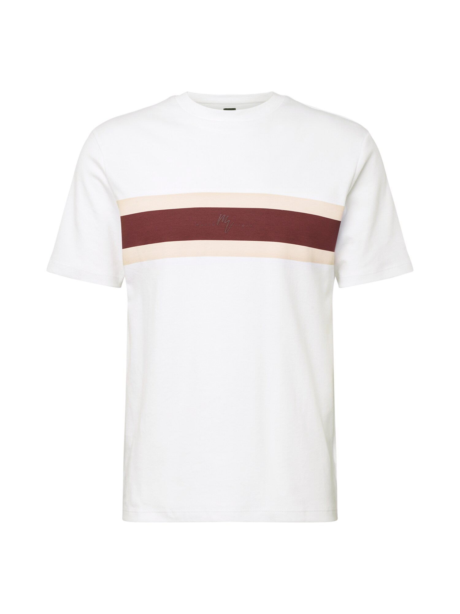 River Island Marškinėliai  vyno raudona spalva / balta / smėlio