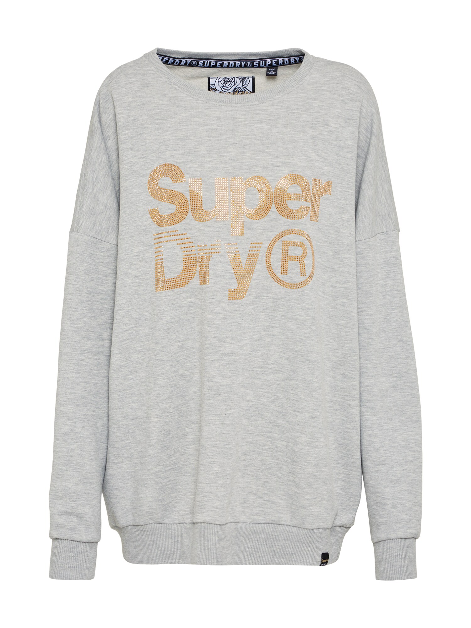 Superdry Dames Sweatshirt Sparkle Skater Crew Lichtgrijs superdry kopen in de aanbieding