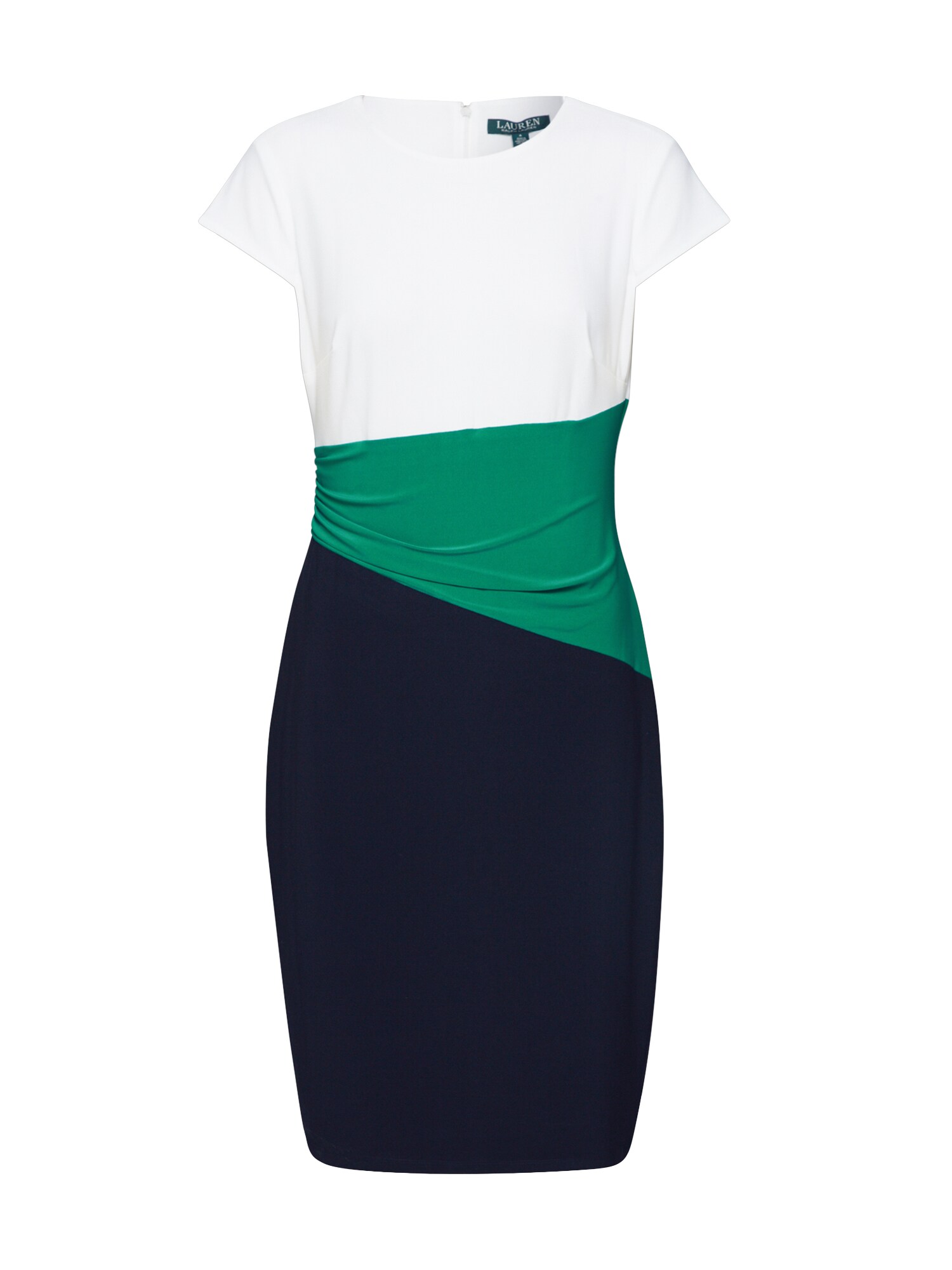 Lauren Ralph Lauren Suknelė 'FENTON-CAP SLEEVE-DAY DRESS'  tamsiai mėlyna / žalia / balta