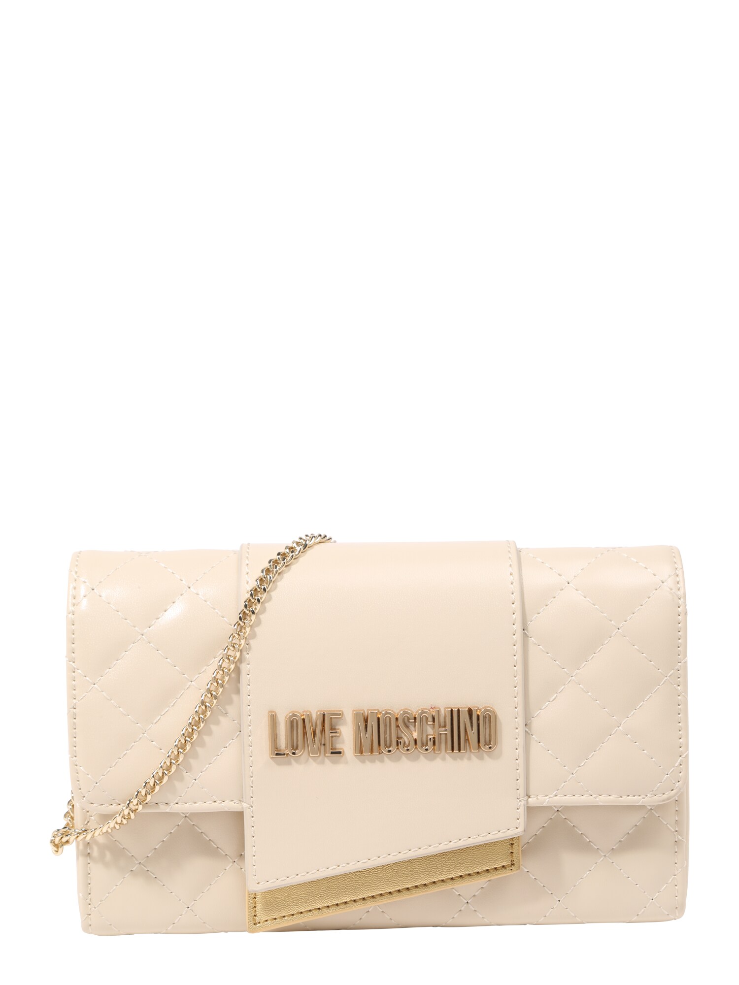 Love Moschino Dames Schoudertas Beige Goud love moschino kopen in de aanbieding