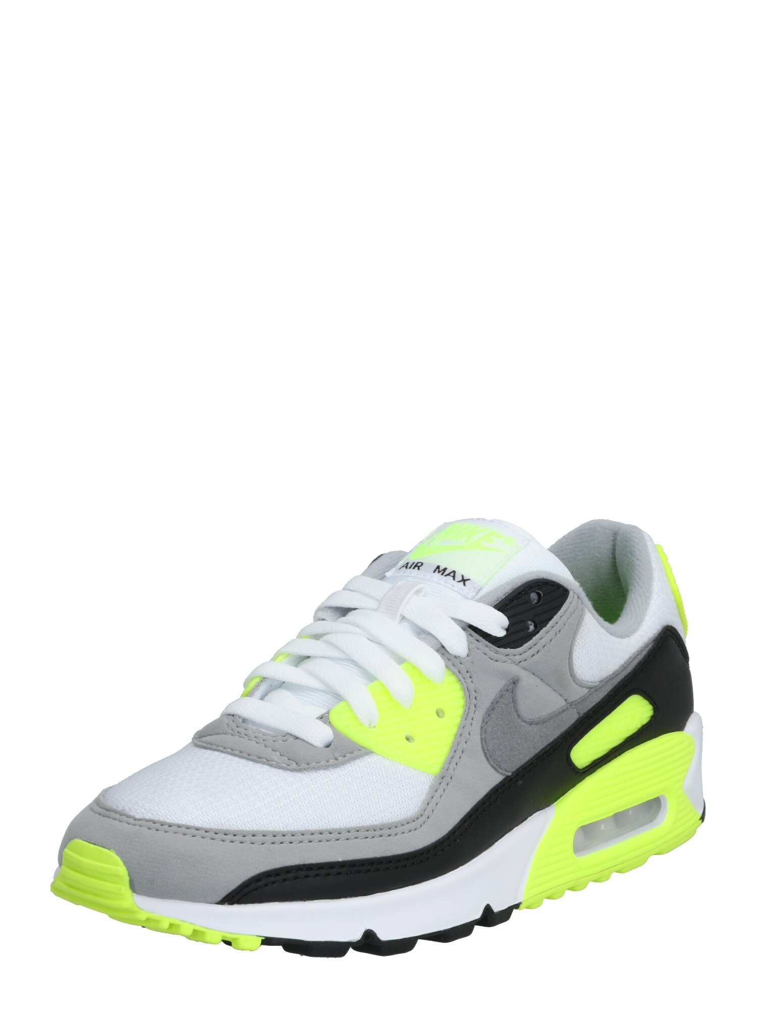 Nike Sportswear Sportbačiai be auliuko 'Nike Air Max 90'  pilka / žaliosios citrinos spalva / balta