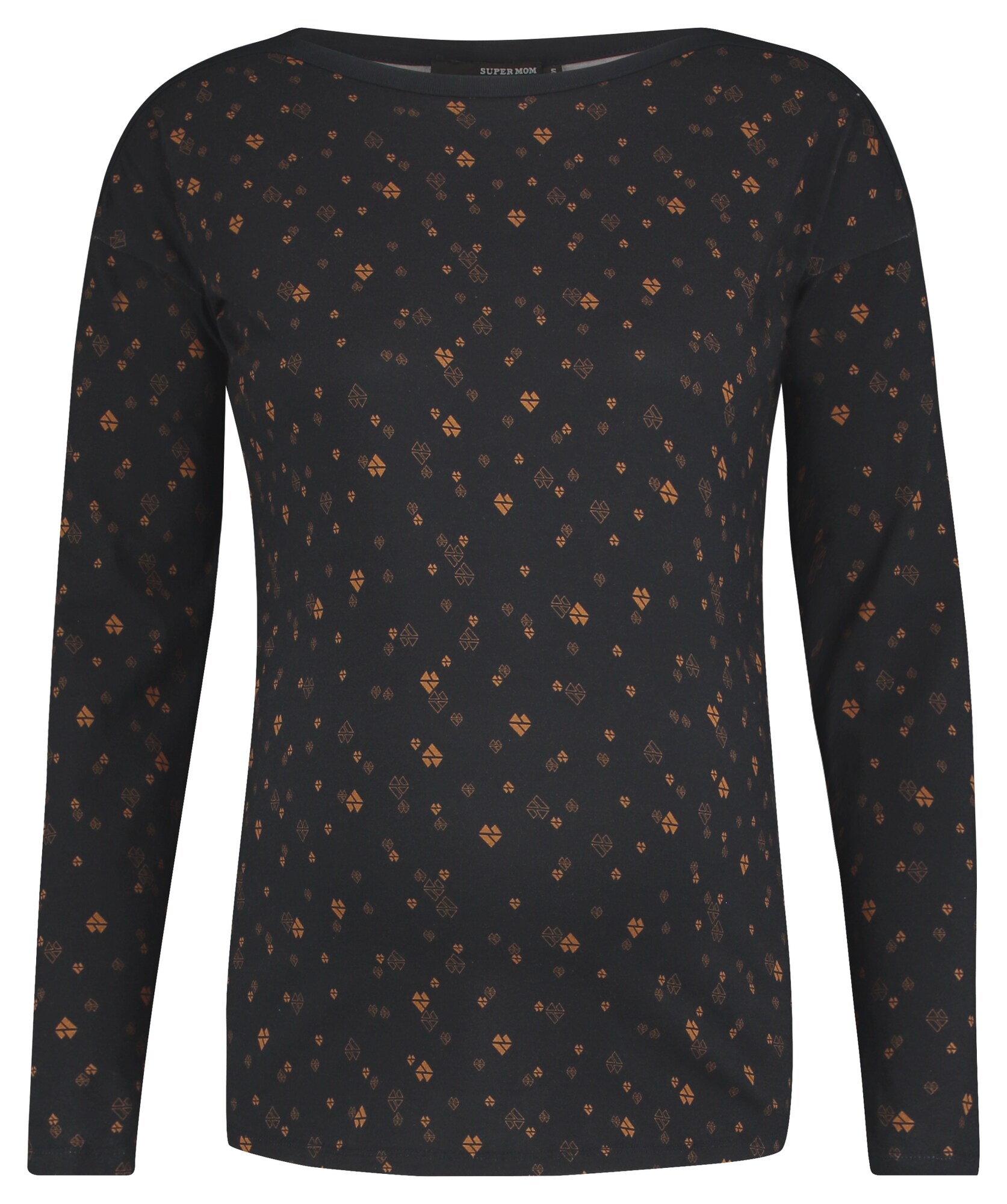 Supermom Dames Shirt Abrikoos Zwart supermom kopen in de aanbieding