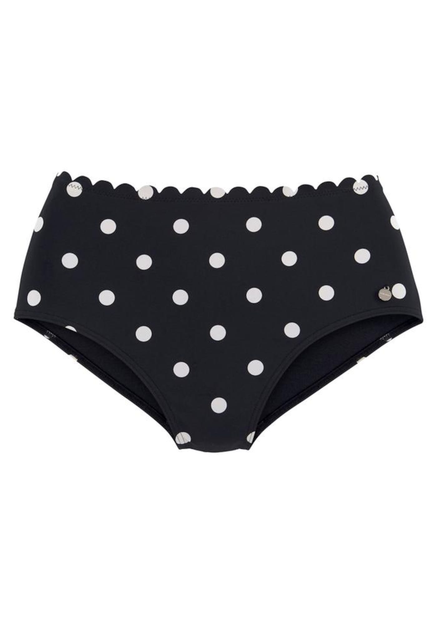 LASCANA Slip costum de baie  negru / alb
