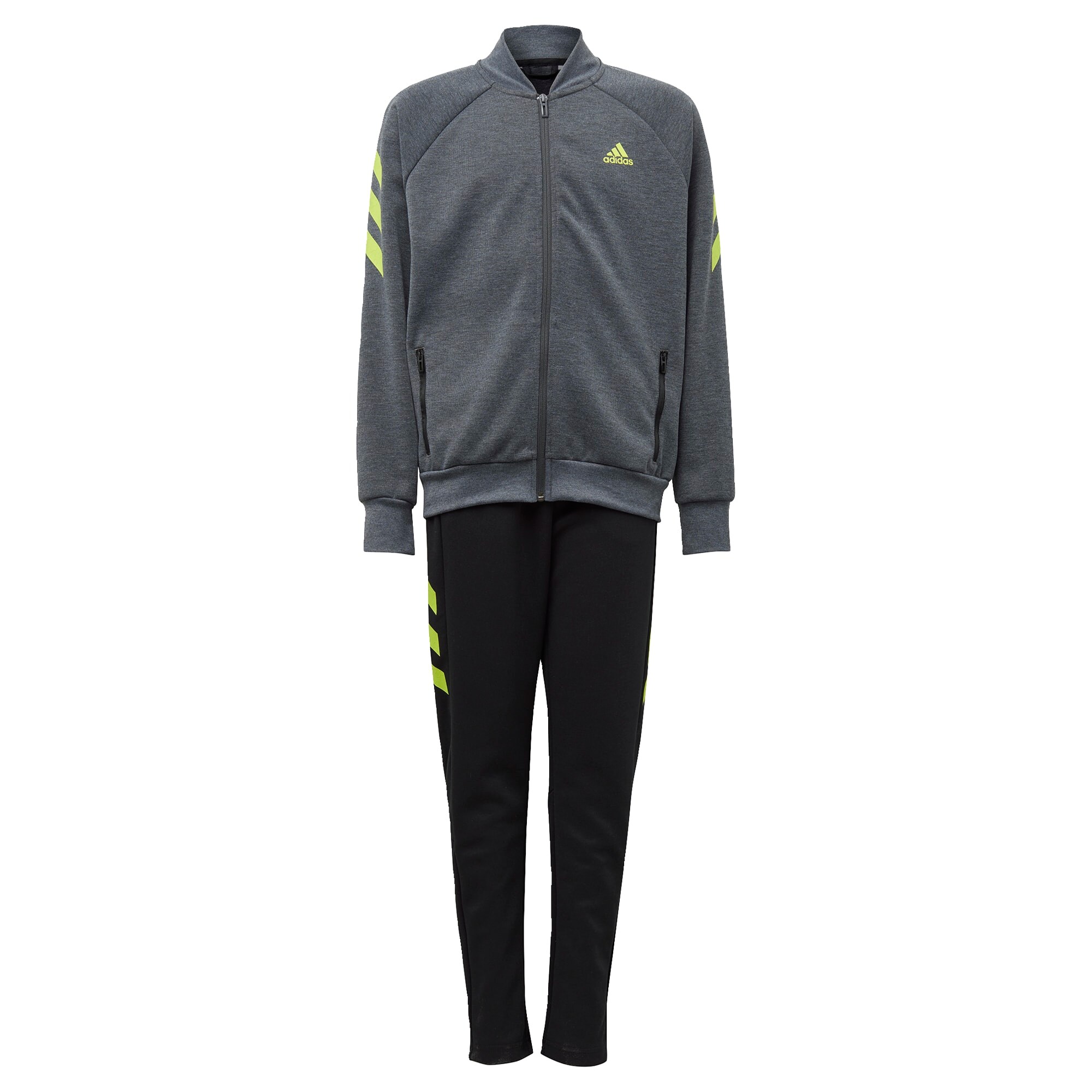 ADIDAS PERFORMANCE Treniruočių kostiumas  juoda / pilka / neoninė geltona
