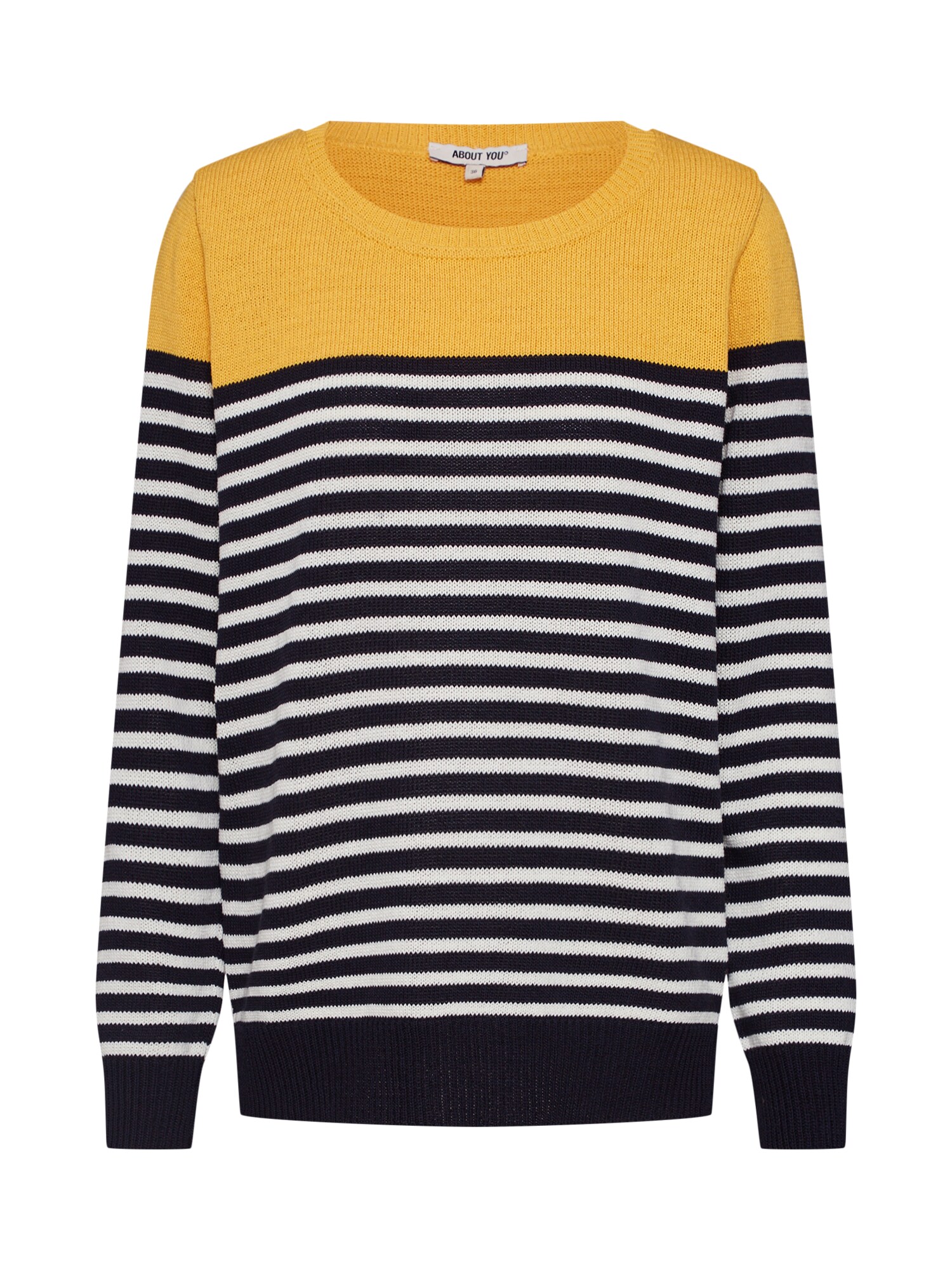 About You Dames Trui Tessa Navy Mosterd Wit about you kopen in de aanbieding