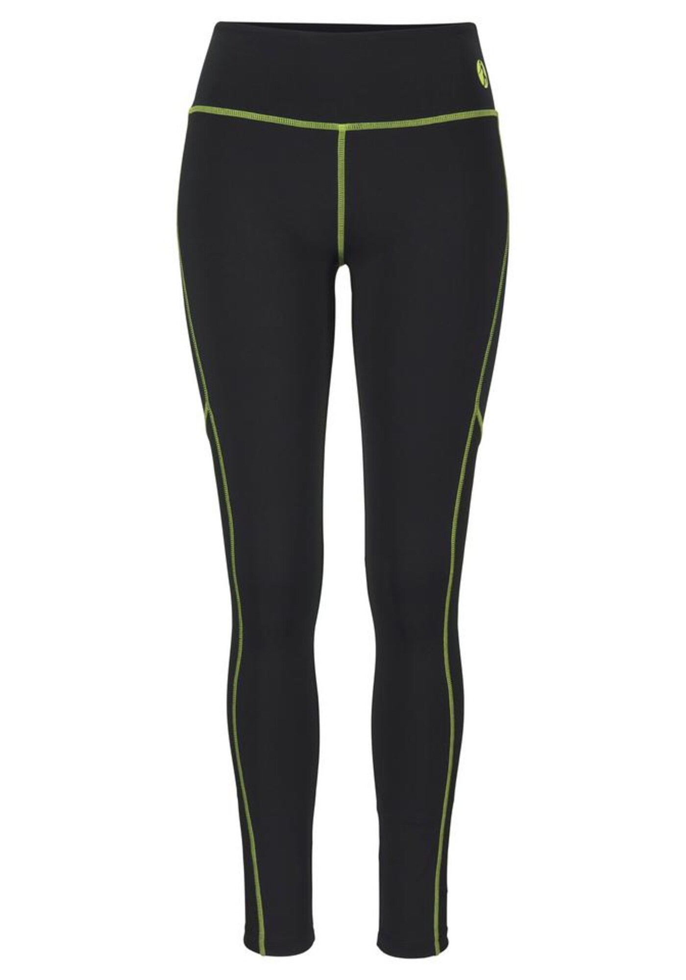 LASCANA ACTIVE Sportinės kelnės  juoda / neoninė geltona