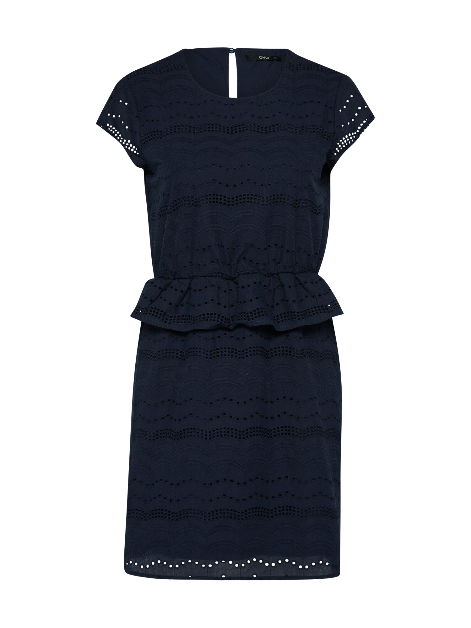 Only Dames Zomerjurk Silvija Capsleeve Anglais Nachtblauw only kopen in de aanbieding