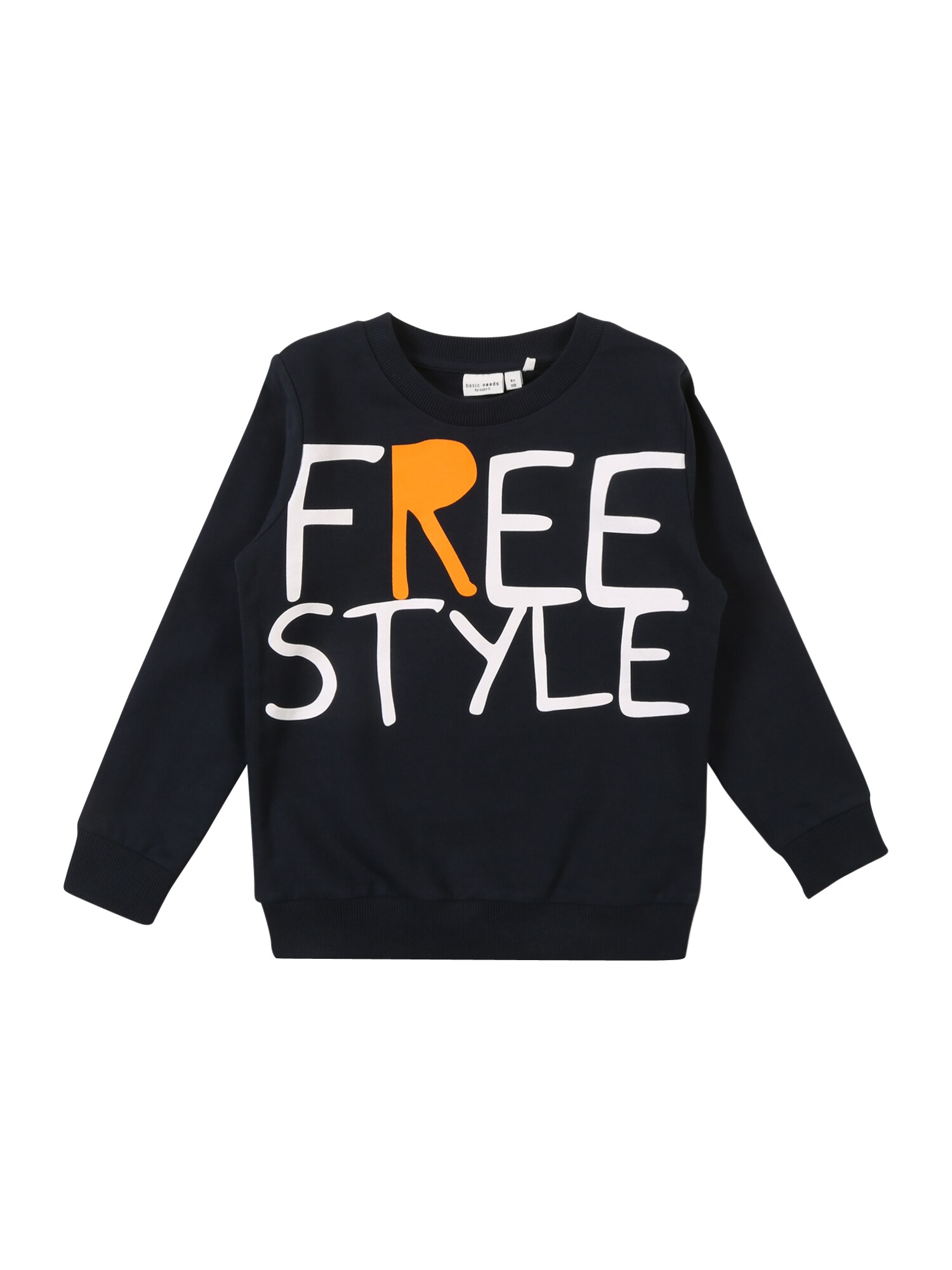 Name It Jongens Sweatshirt Donkerblauw Sinaasappel Wit name it kopen in de aanbieding