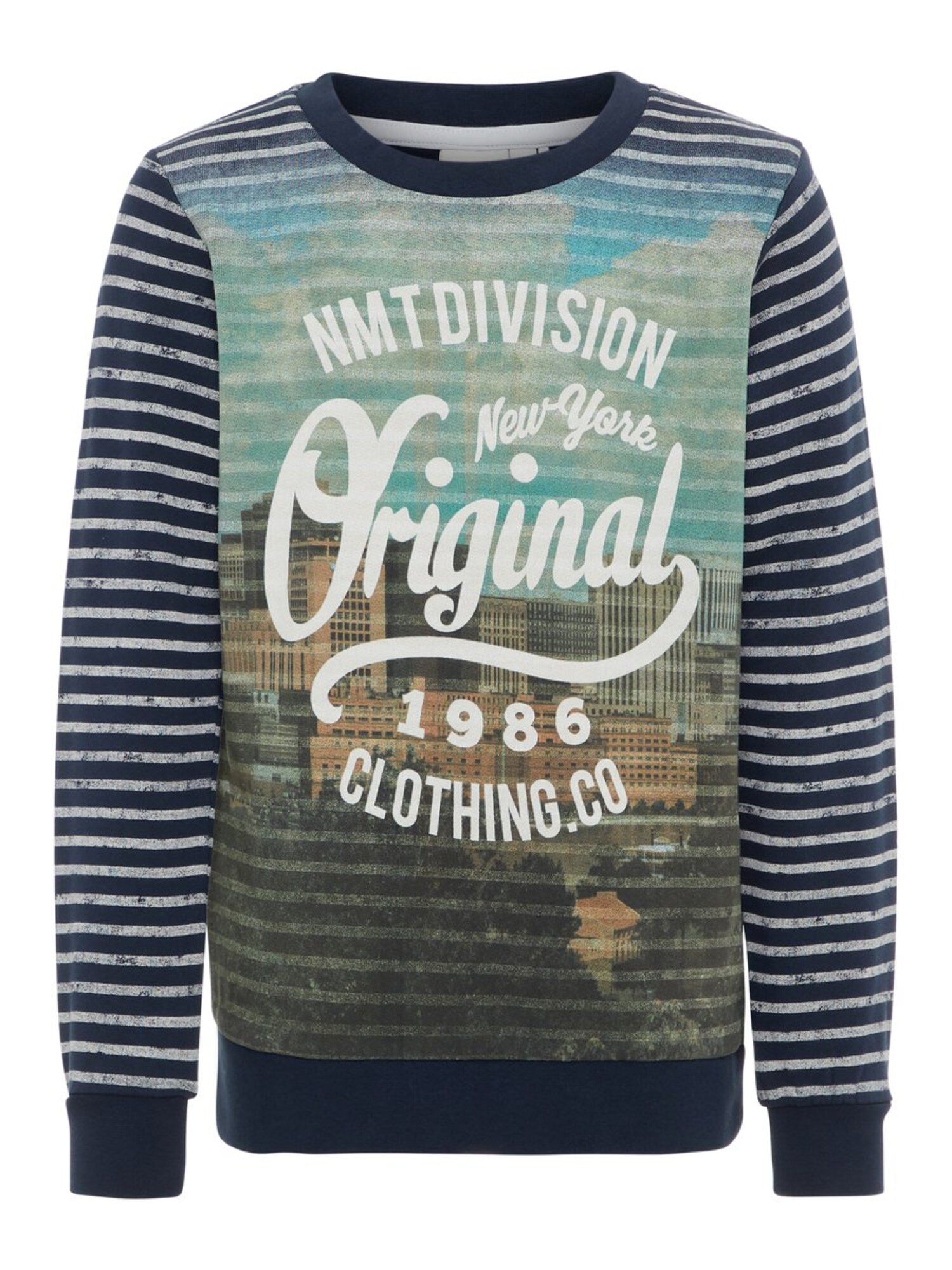 Name It Jongens Sweatshirt Nachtblauw Gemengde Kleuren Wit Gemeleerd name it kopen in de aanbieding