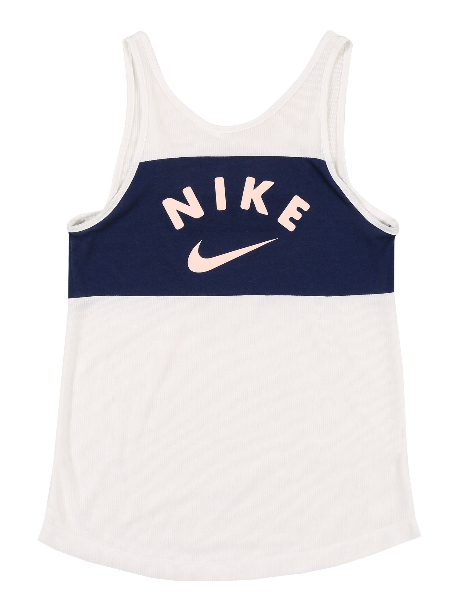 NIKE Sportiniai marškinėliai be rankovių  balta / tamsiai mėlyna