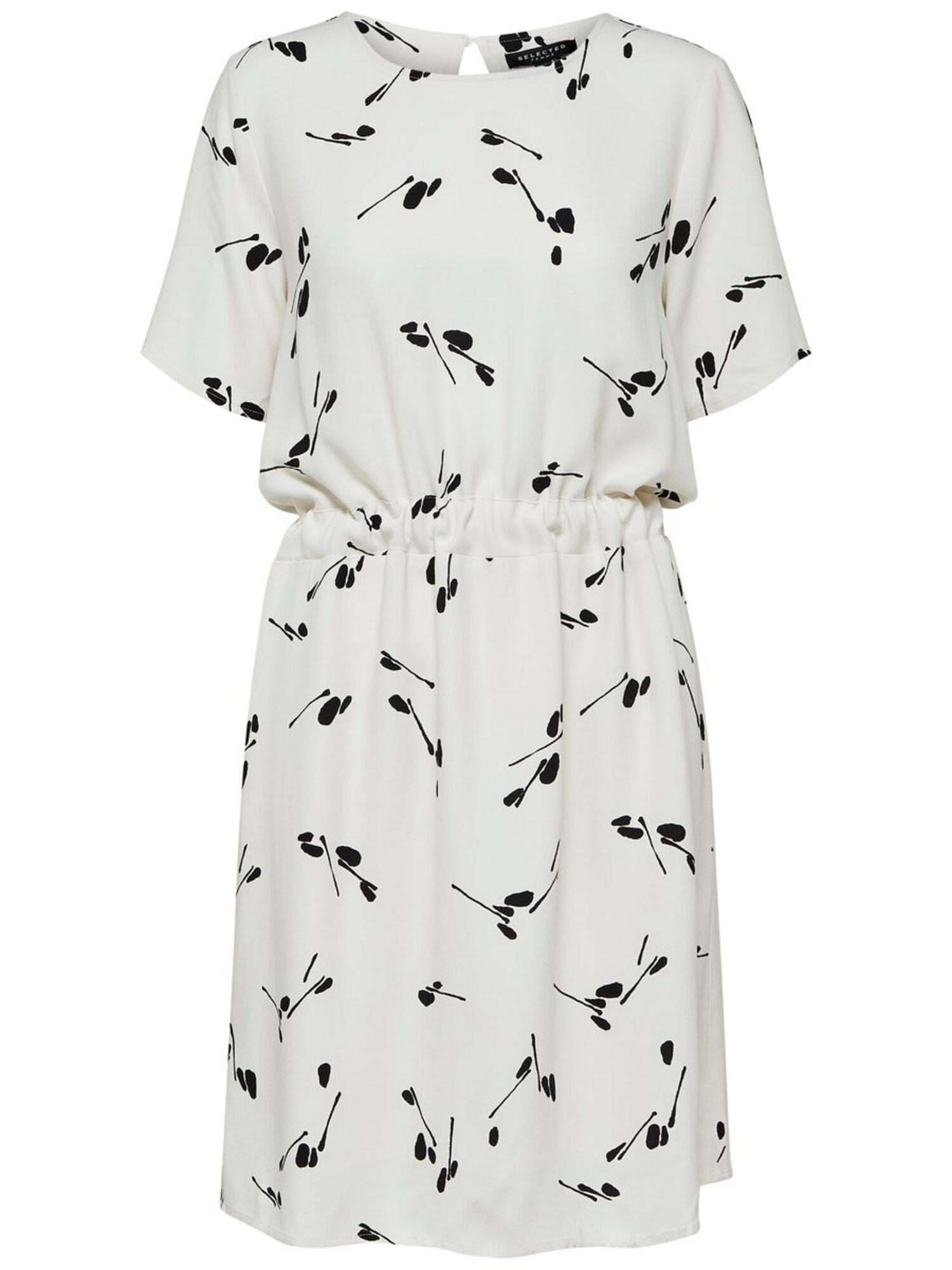 Selected Femme Dames Jurk Zwart Natuurwit selected femme kopen in de aanbieding