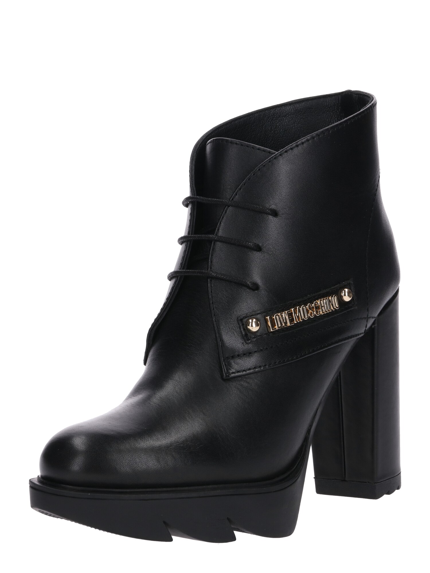 Love Moschino Dames Enkellaarsjes Cleveland Logo Zwart love moschino kopen in de aanbieding