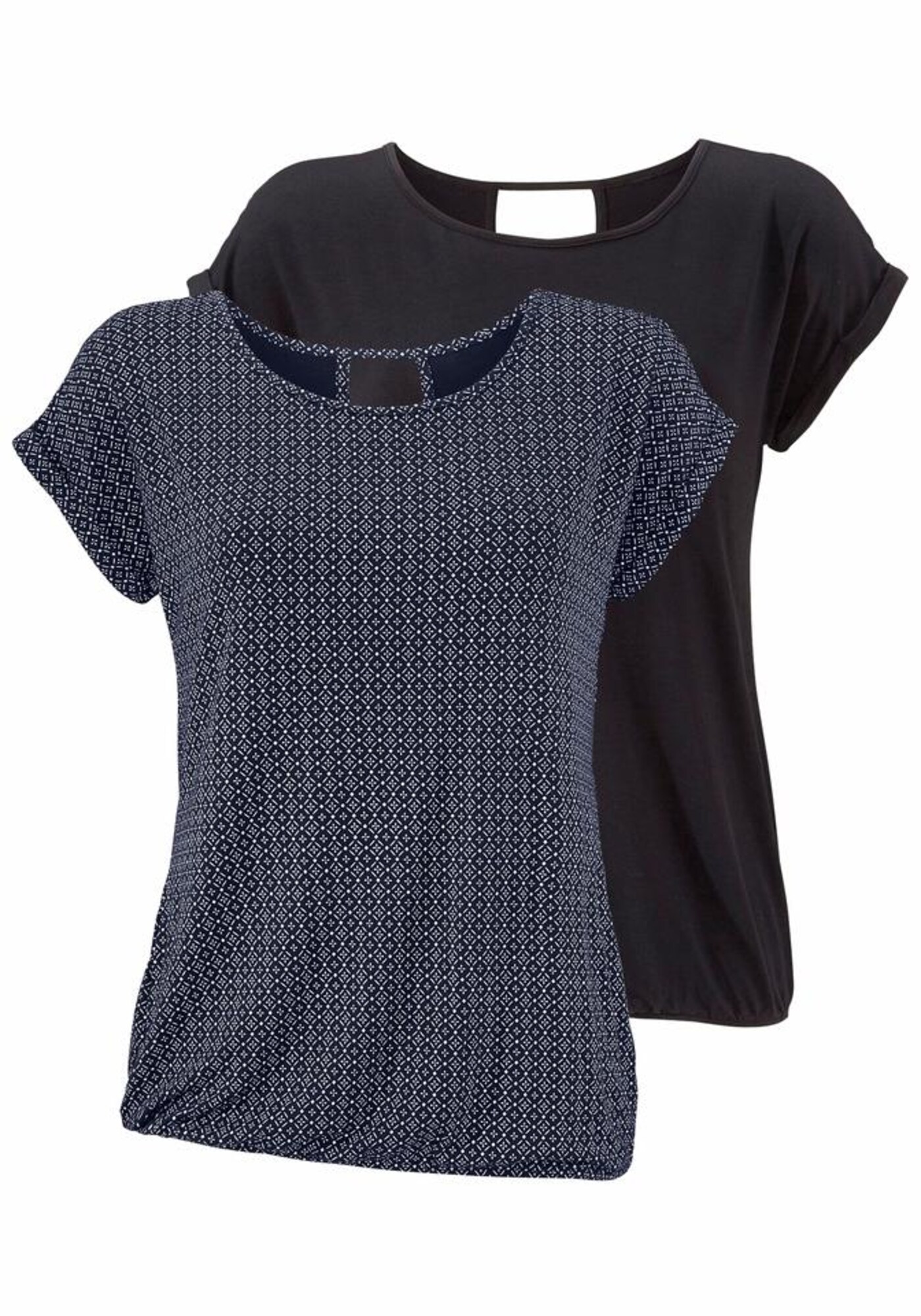 LASCANA Tricou  bleumarin / negru
