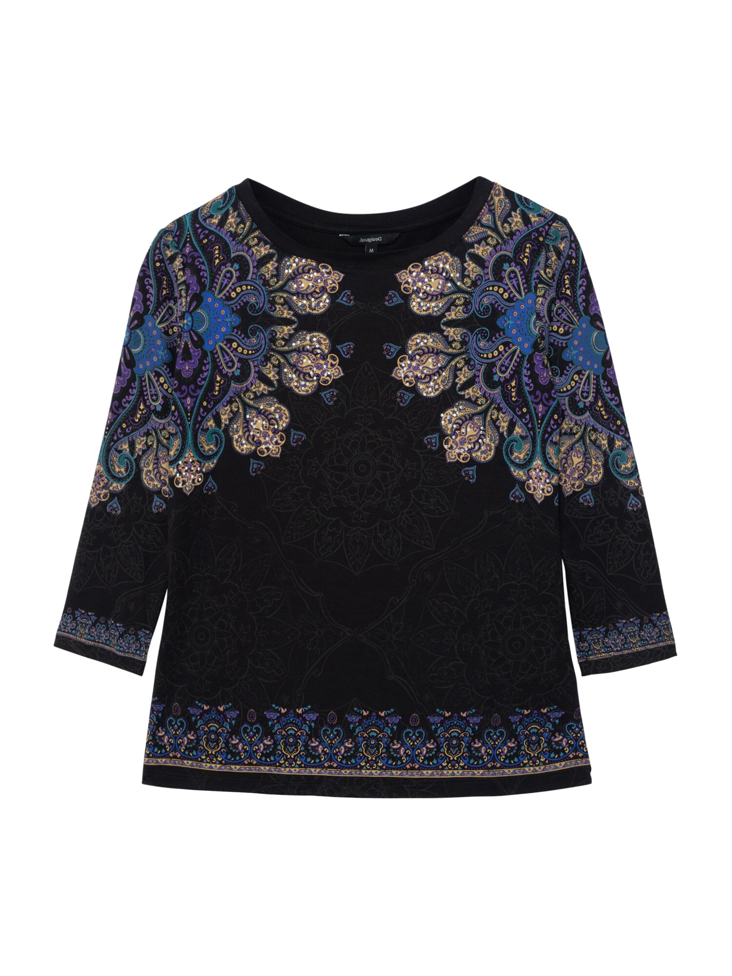 Desigual Marškinėliai 'CANNES'  juoda / mėlyna / purpurinė / smėlio