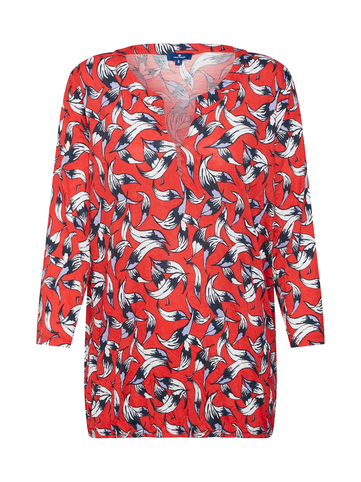 Tom Tailor Dames Shirt Nachtblauw Vuurrood Wit tom tailor kopen in de aanbieding